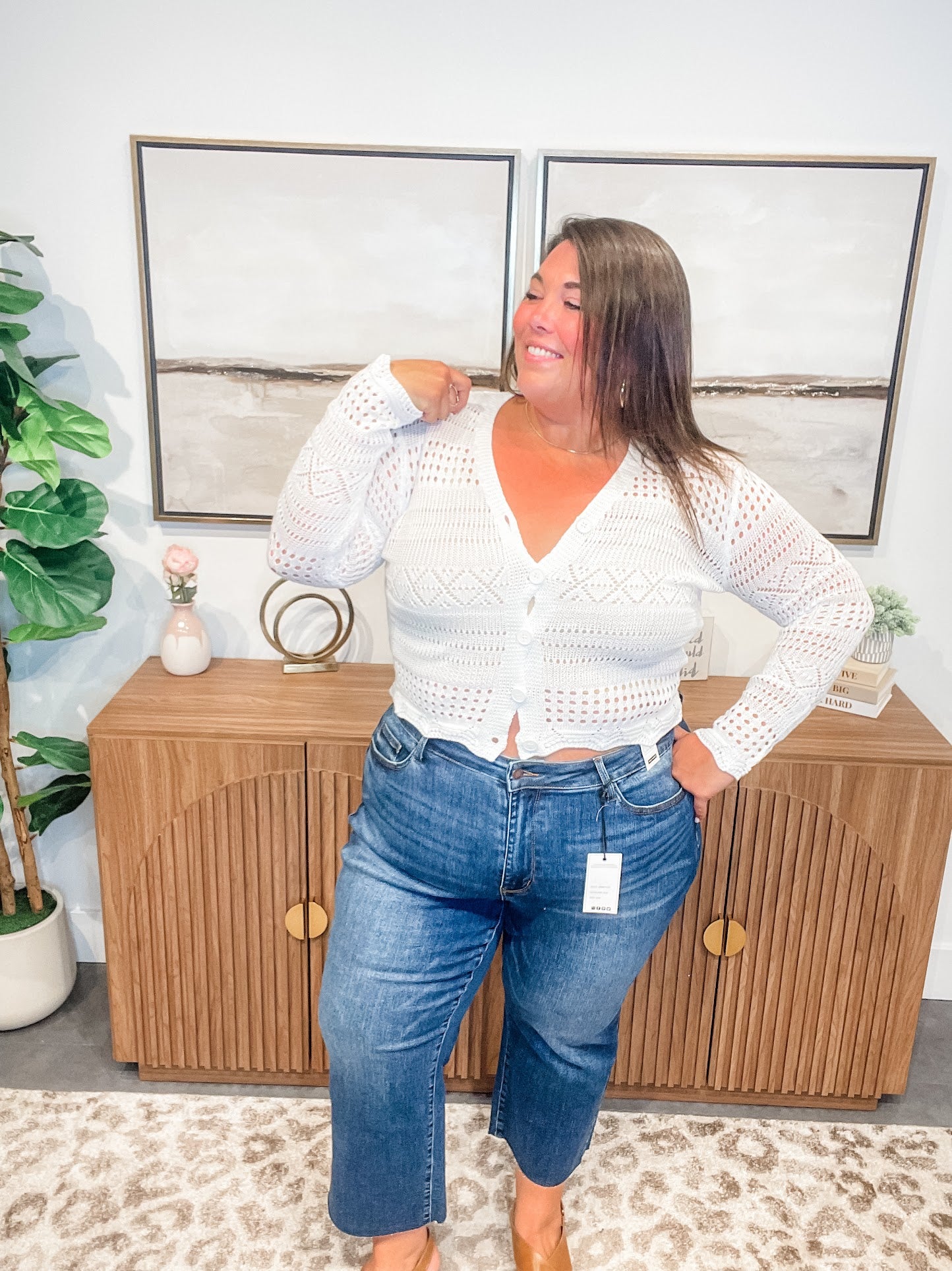 Boho Breeze Crochet Cardigan (S-XL)-110 Long Sleeve-KORI-Hello Friends Boutique-Woman's Fashion Boutique Located in Traverse City, MI