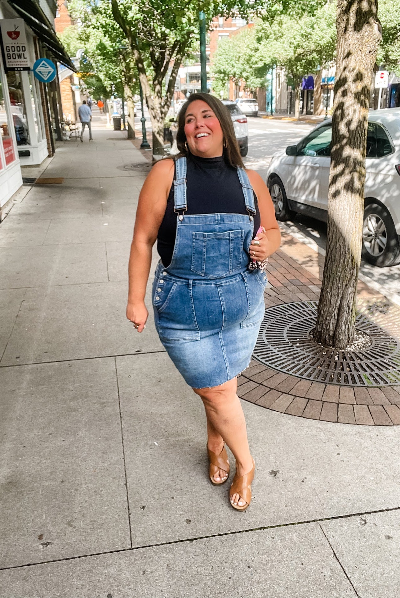 Whiskey Glasses Overall Skirt (S-3XL)-200 Denim-Judy Blue-Hello Friends Boutique-Woman's Fashion Boutique Located in Traverse City, MI