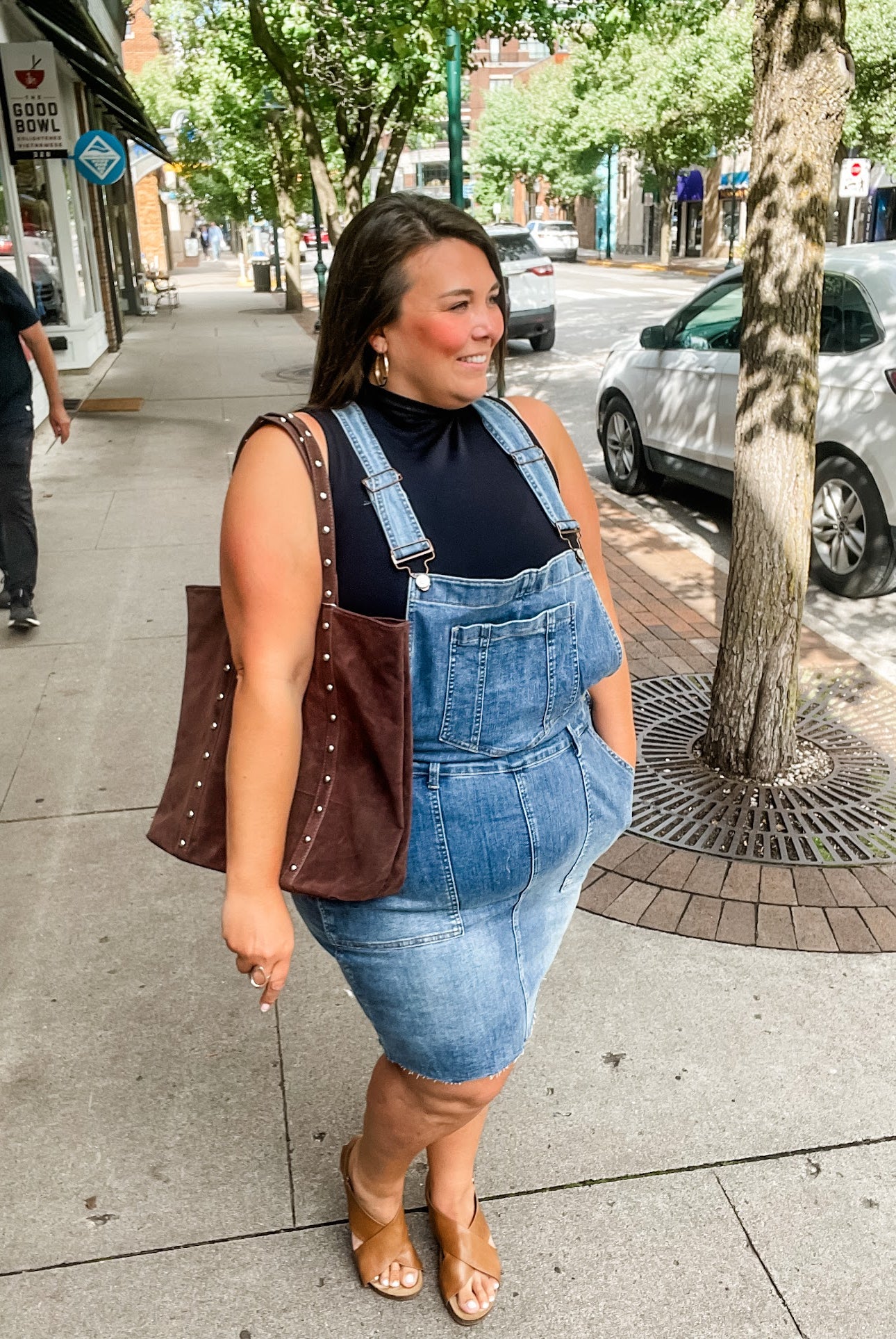 Whiskey Glasses Overall Skirt (S-3XL)-200 Denim-Judy Blue-Hello Friends Boutique-Woman's Fashion Boutique Located in Traverse City, MI