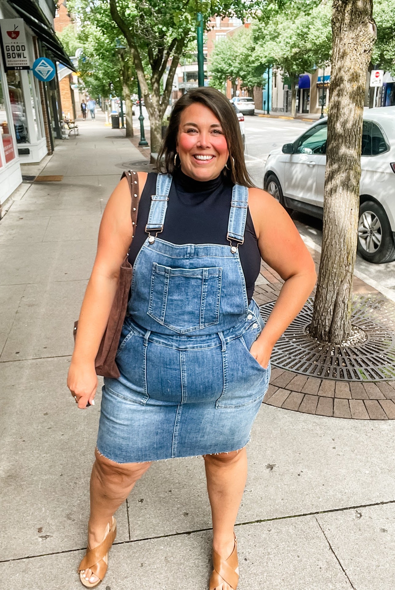 Whiskey Glasses Overall Skirt (S-3XL)-200 Denim-Judy Blue-Hello Friends Boutique-Woman's Fashion Boutique Located in Traverse City, MI