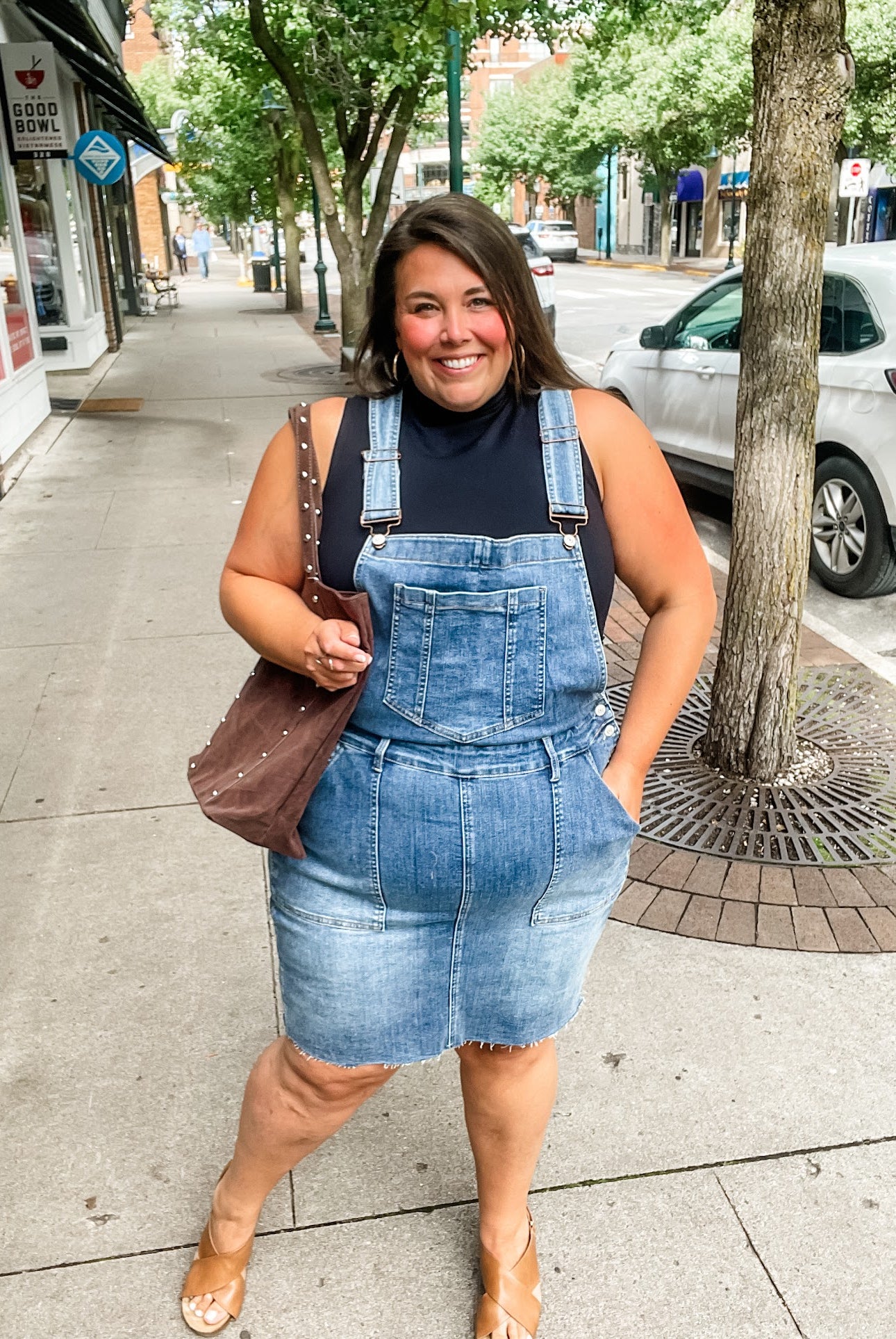 Whiskey Glasses Overall Skirt (S-3XL)-200 Denim-Judy Blue-Hello Friends Boutique-Woman's Fashion Boutique Located in Traverse City, MI