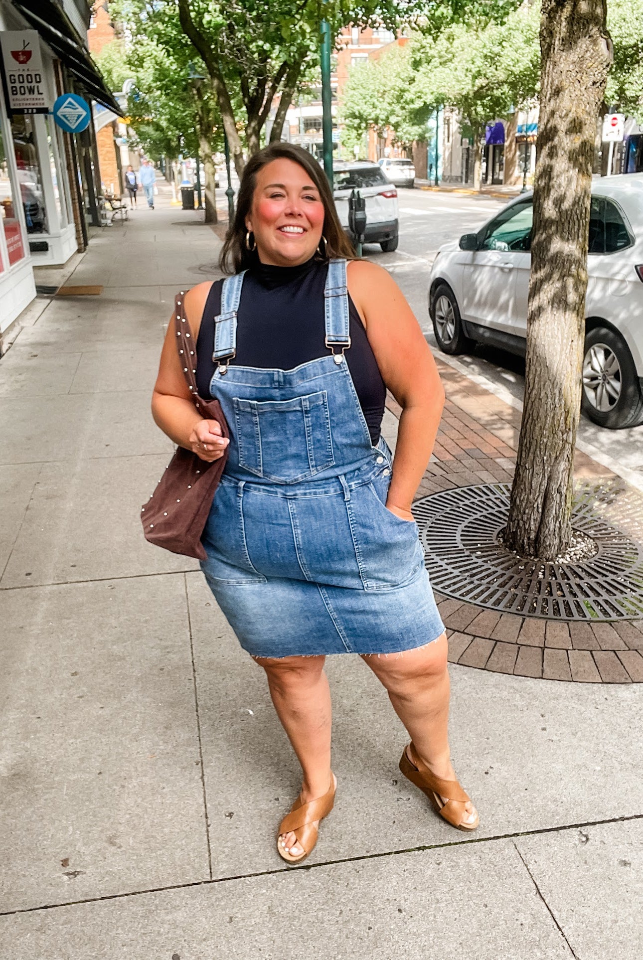 Whiskey Glasses Overall Skirt (S-3XL)-200 Denim-Judy Blue-Hello Friends Boutique-Woman's Fashion Boutique Located in Traverse City, MI