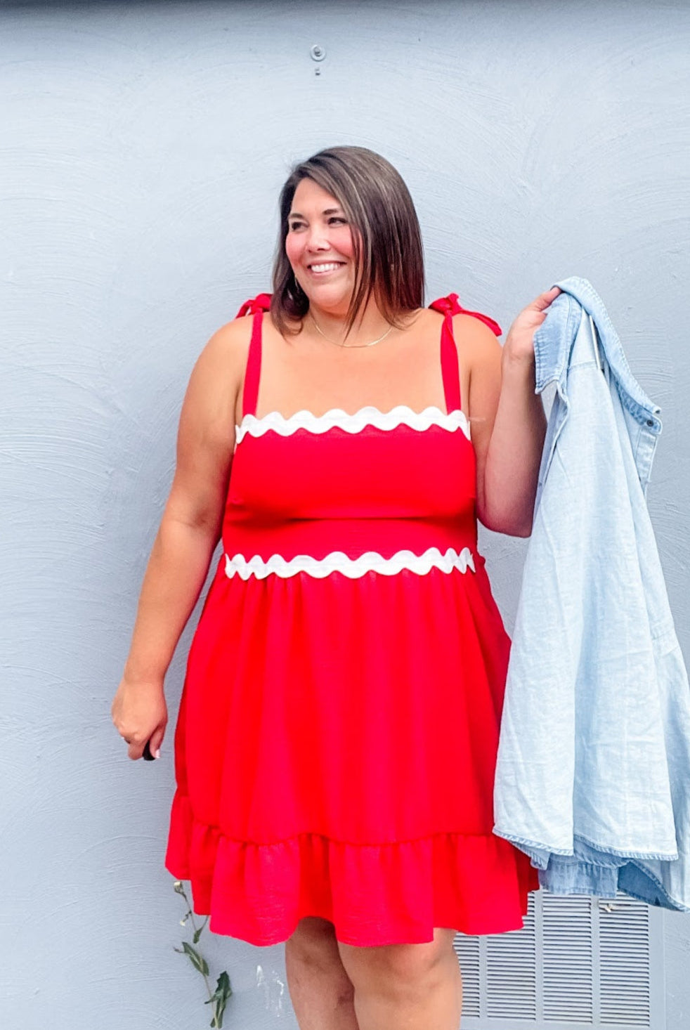 Cherry Ribbon Daydress (S-3XL)-180 Dresses-KORI-Hello Friends Boutique-Woman's Fashion Boutique Located in Traverse City, MI