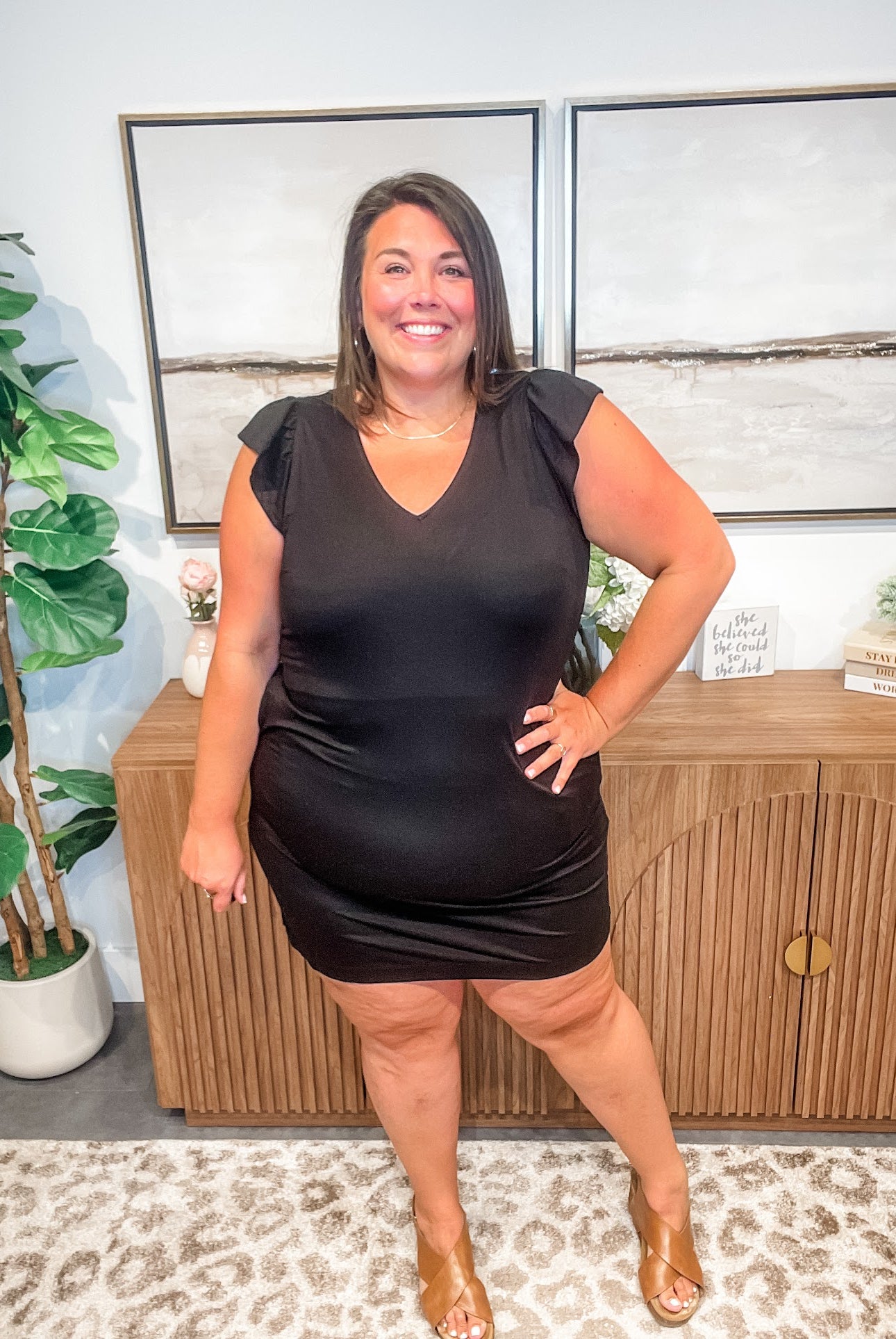 The Little Black Ruffle Dress (S-XL)-180 Dresses-Staccato-Hello Friends Boutique-Woman's Fashion Boutique Located in Traverse City, MI