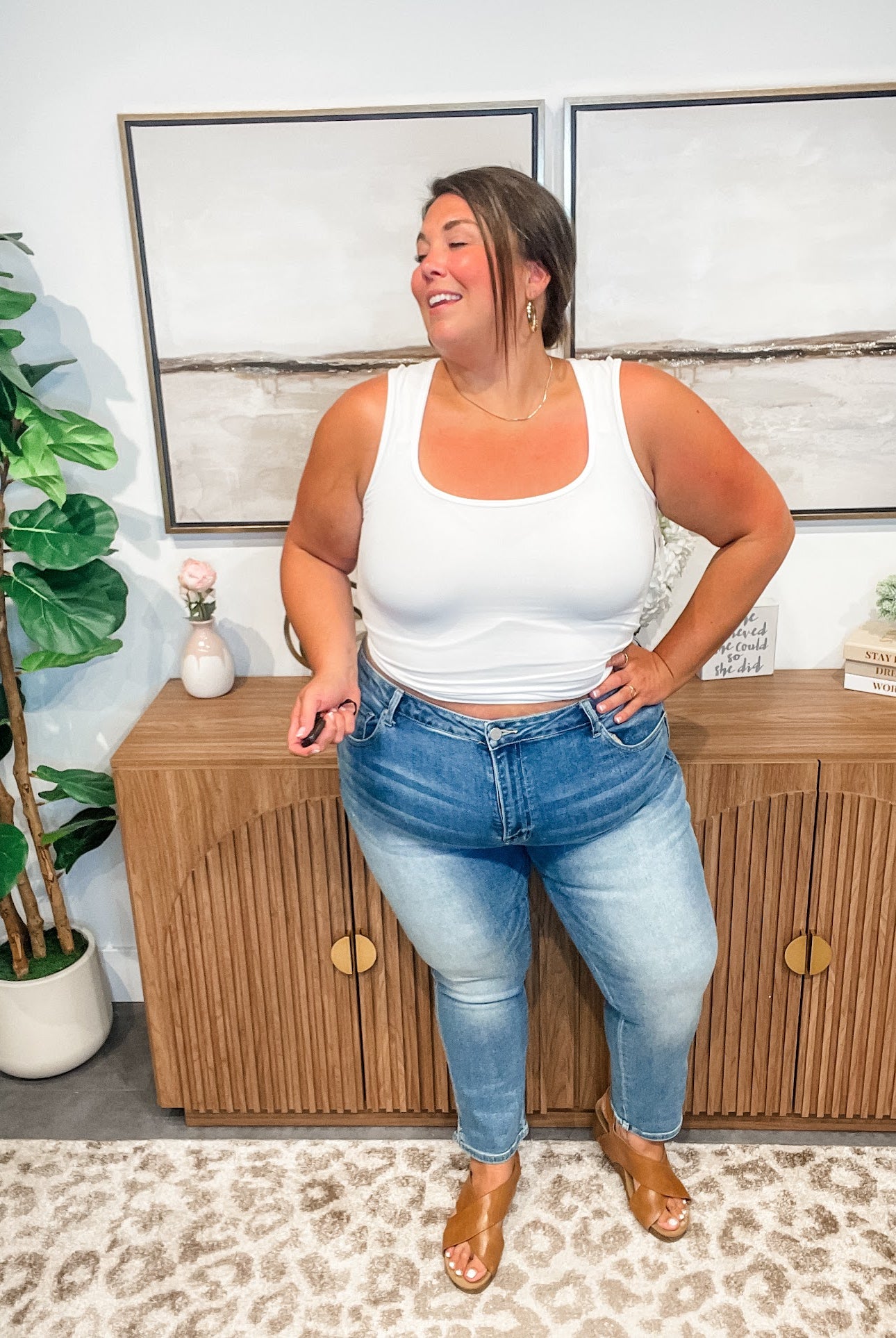 Can't Bring Me Down Mid Rise Skinny Denim (0-15, 1X-3X)-200 Denim-RISEN-Hello Friends Boutique-Woman's Fashion Boutique Located in Traverse City, MI