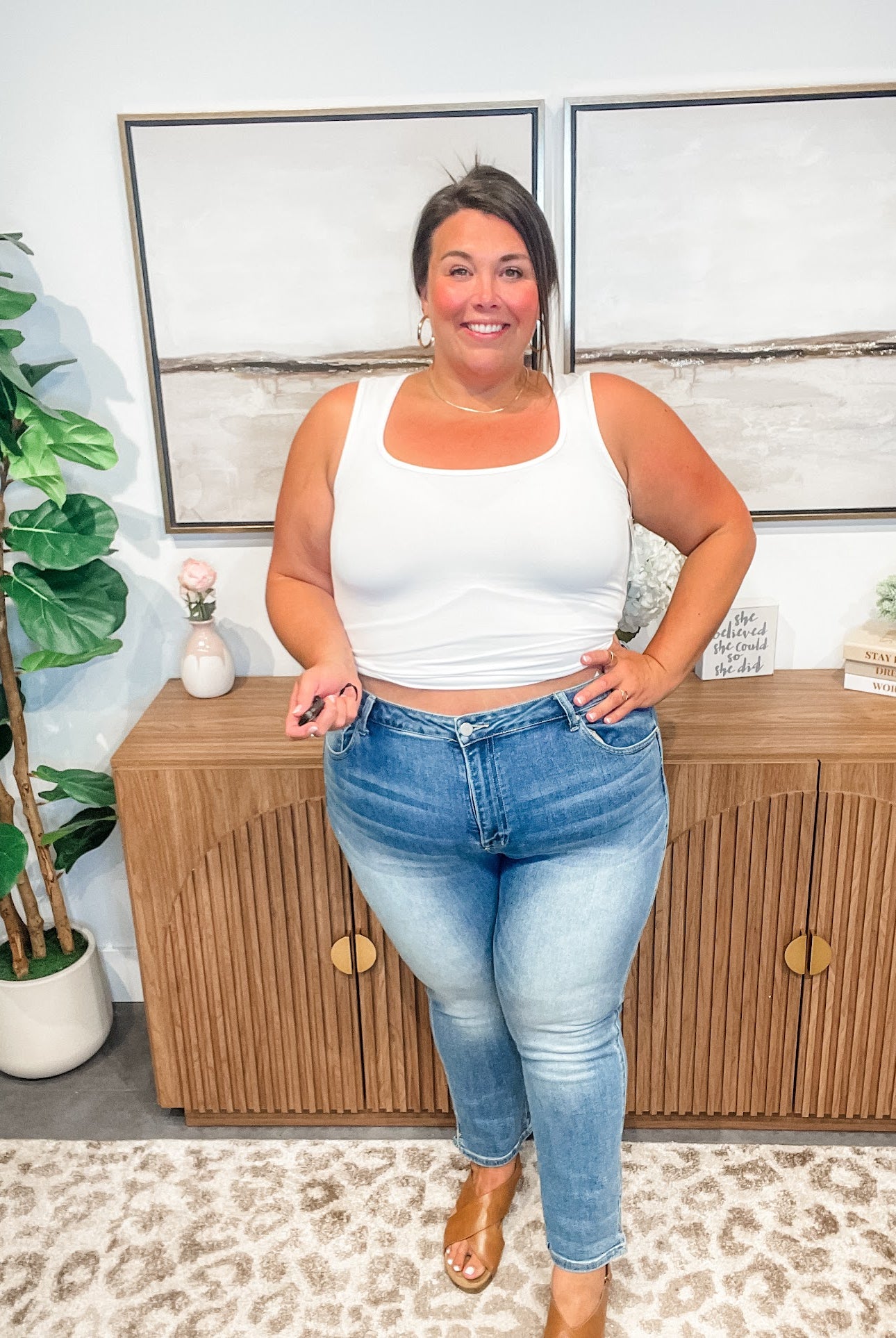 Can't Bring Me Down Mid Rise Skinny Denim (0-15, 1X-3X)-200 Denim-RISEN-Hello Friends Boutique-Woman's Fashion Boutique Located in Traverse City, MI