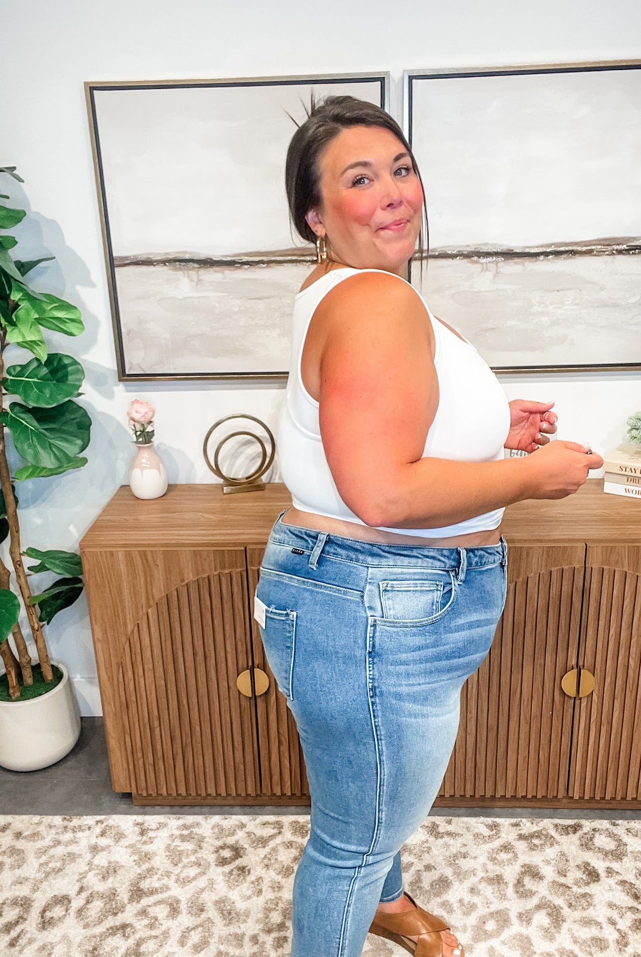 Can't Bring Me Down Mid Rise Skinny Denim (0-15, 1X-3X)-200 Denim-RISEN-Hello Friends Boutique-Woman's Fashion Boutique Located in Traverse City, MI