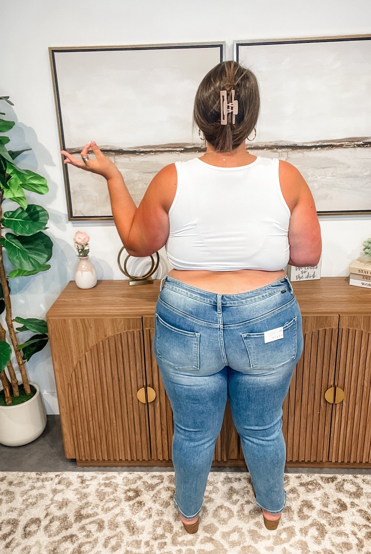 Can't Bring Me Down Mid Rise Skinny Denim (0-15, 1X-3X)-200 Denim-RISEN-Hello Friends Boutique-Woman's Fashion Boutique Located in Traverse City, MI