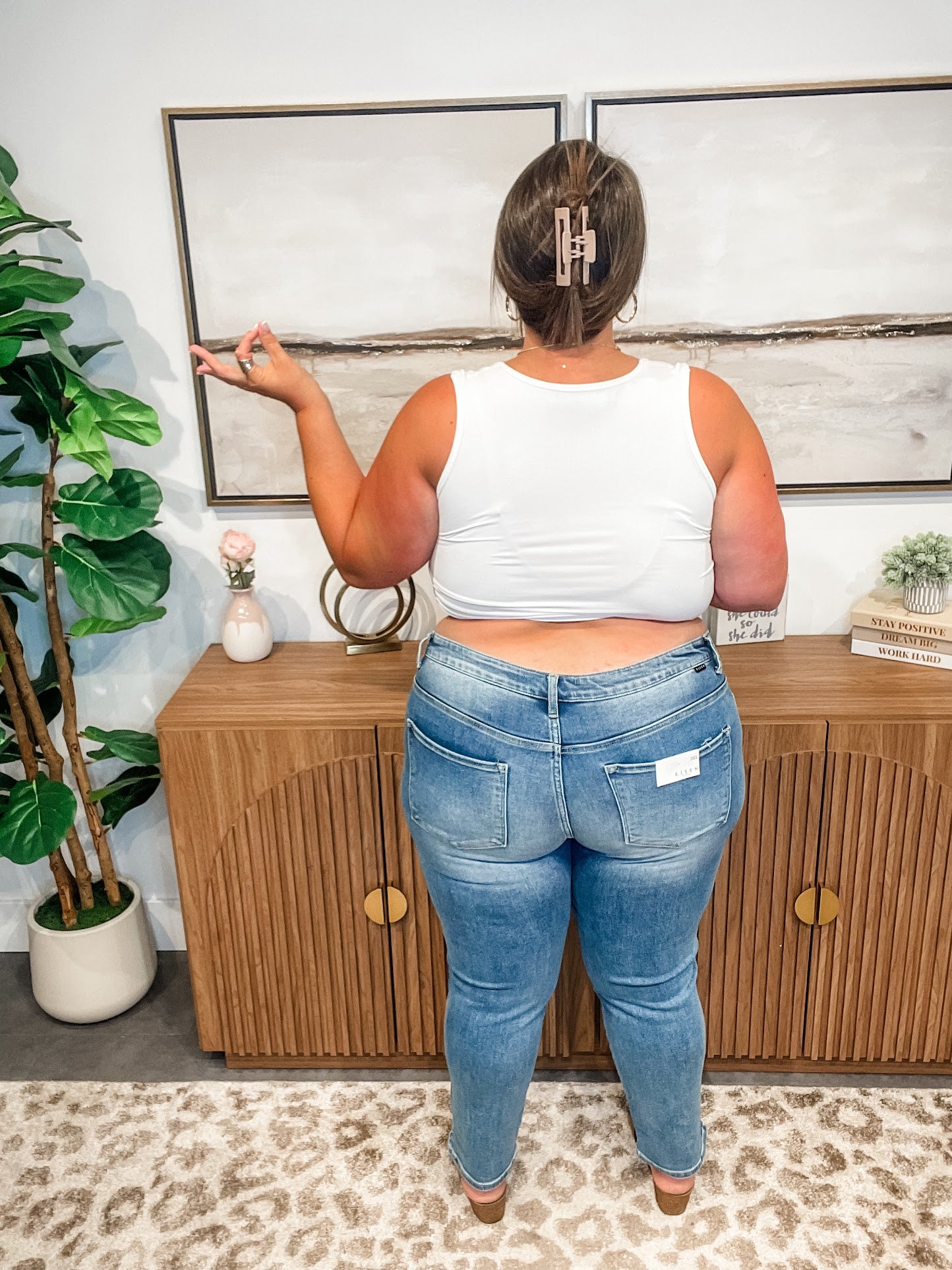 Can't Bring Me Down Mid Rise Skinny Denim (0-15, 1X-3X)-200 Denim-RISEN-Hello Friends Boutique-Woman's Fashion Boutique Located in Traverse City, MI