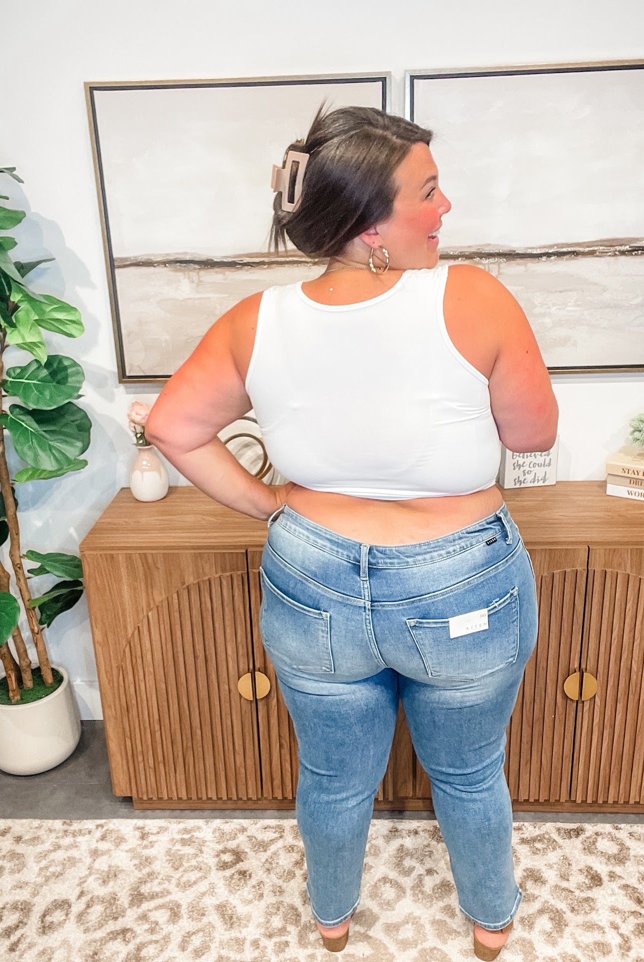 Can't Bring Me Down Mid Rise Skinny Denim (0-15, 1X-3X)-200 Denim-RISEN-Hello Friends Boutique-Woman's Fashion Boutique Located in Traverse City, MI