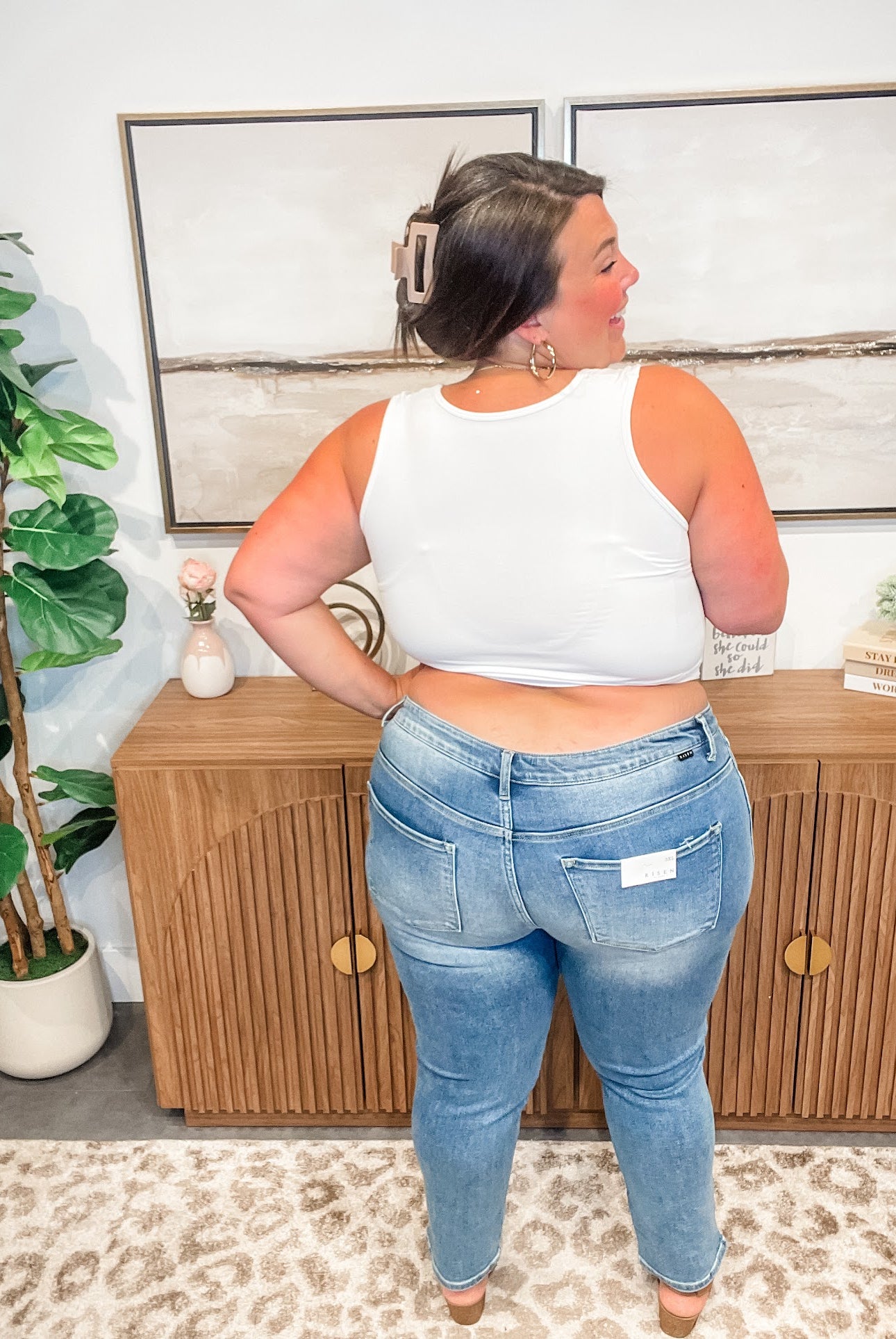 Can't Bring Me Down Mid Rise Skinny Denim (0-15, 1X-3X)-200 Denim-RISEN-Hello Friends Boutique-Woman's Fashion Boutique Located in Traverse City, MI