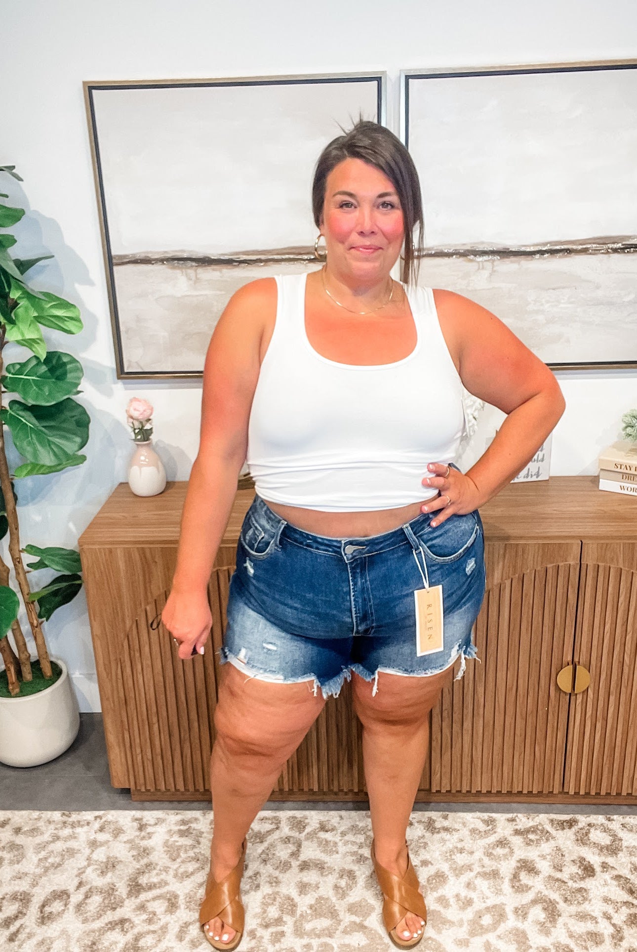 Can't Stay Away Denim Shorts (S-3XL)-220 Shorts/Skirts/Skorts-RISEN-Hello Friends Boutique-Woman's Fashion Boutique Located in Traverse City, MI