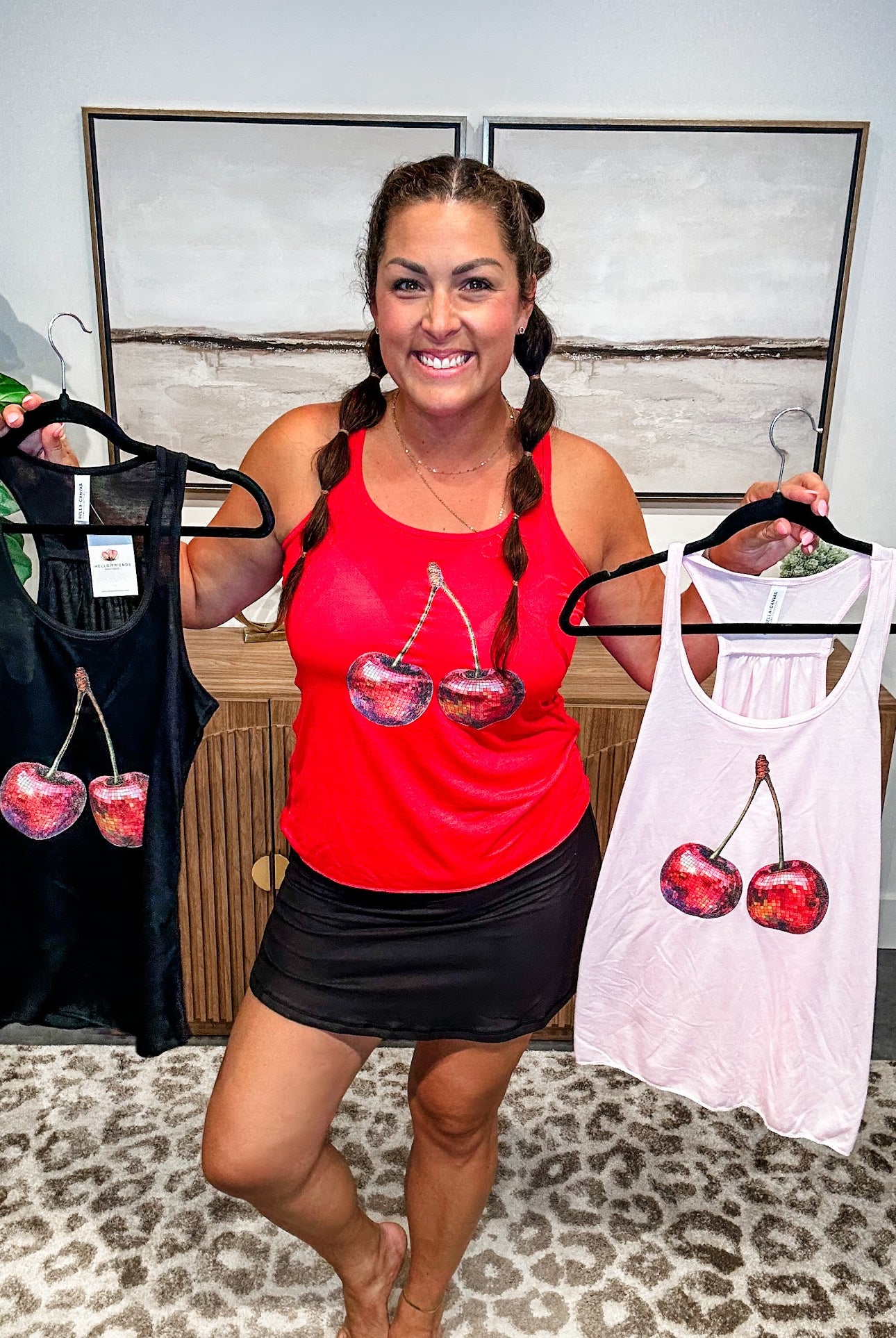 Hello Cherry Babe Racerback Tank (S-2XL)-120 Sleeveless-SSACTIVE-Hello Friends Boutique-Woman's Fashion Boutique Located in Traverse City, MI