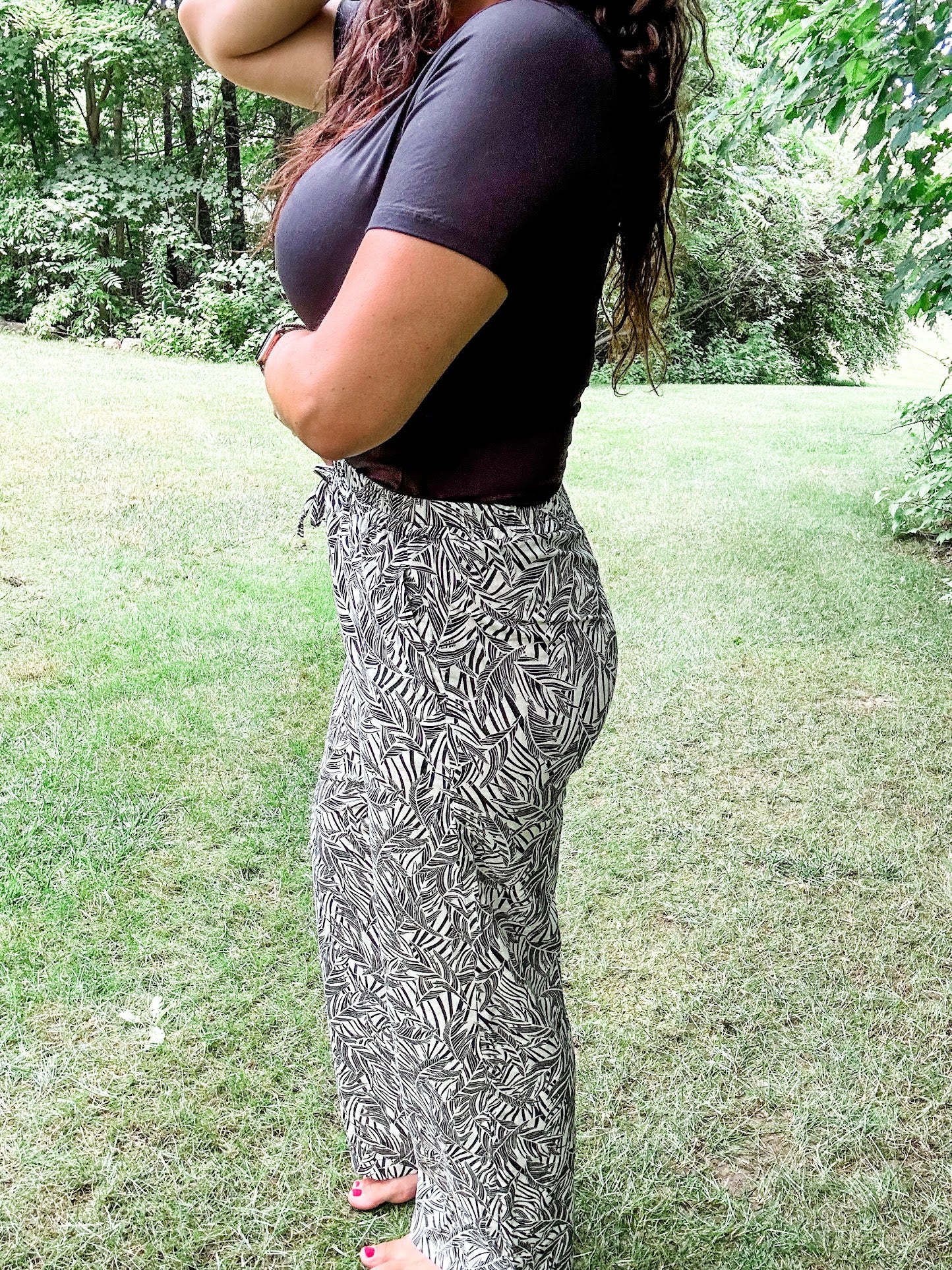 Wander Lines Wide Leg Pants (S-XL)-230 Other Bottoms-Staccato-Hello Friends Boutique-Woman's Fashion Boutique Located in Traverse City, MI