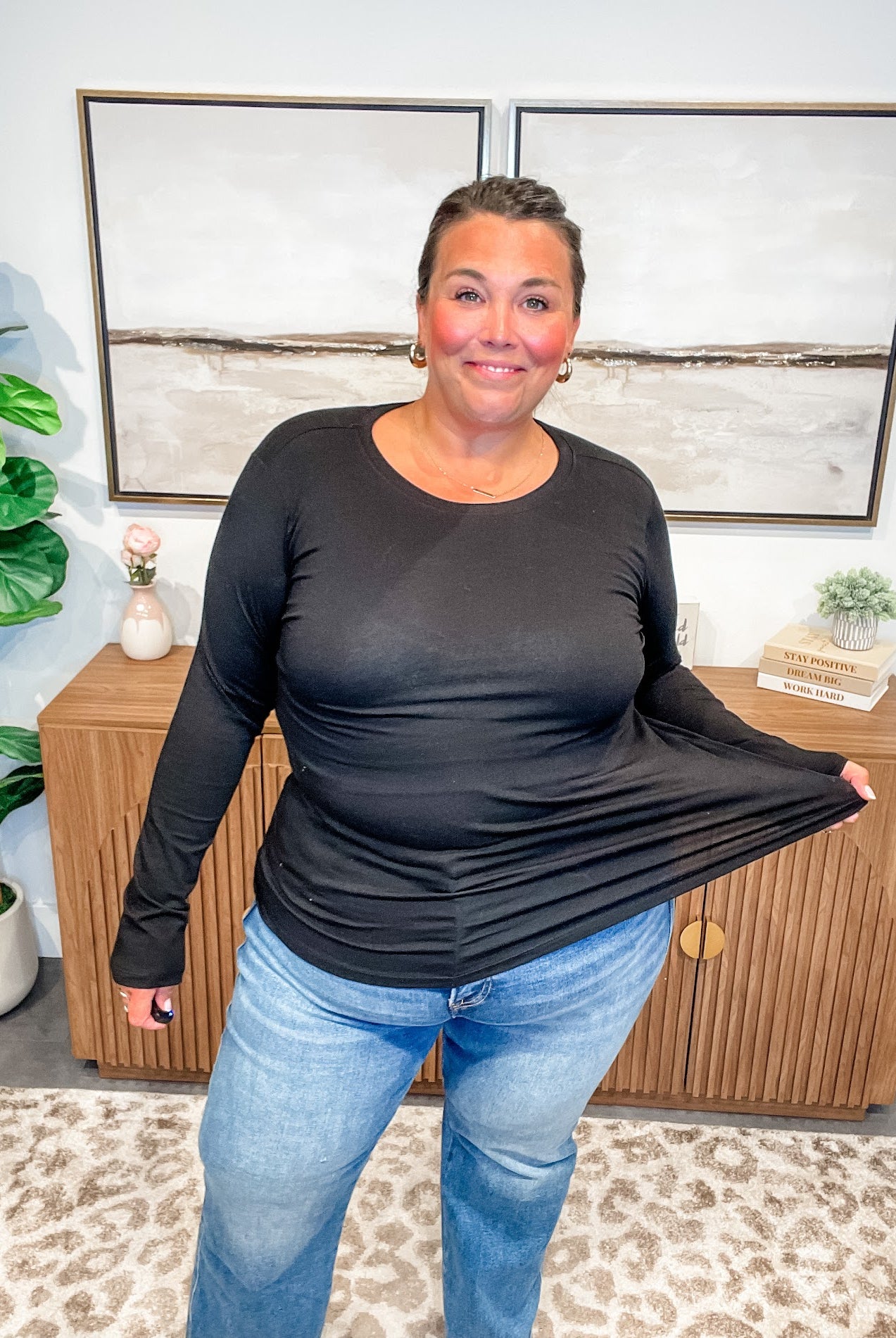 Sunday Stroll Top (S-3XL)-110 Long Sleeves-Zenana-Hello Friends Boutique-Woman's Fashion Boutique Located in Traverse City, MI