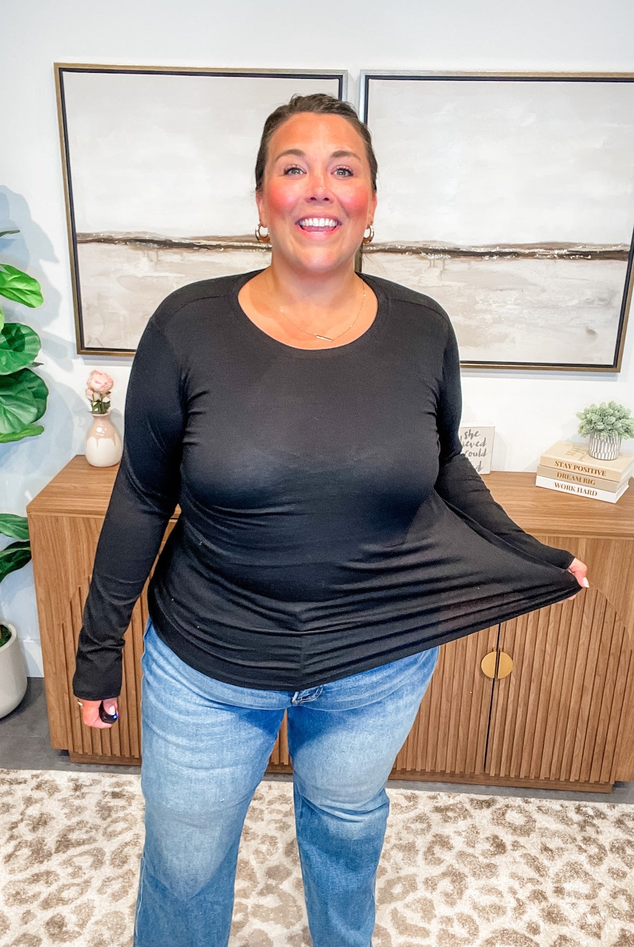 Sunday Stroll Top (S-3XL)-110 Long Sleeves-Zenana-Hello Friends Boutique-Woman's Fashion Boutique Located in Traverse City, MI