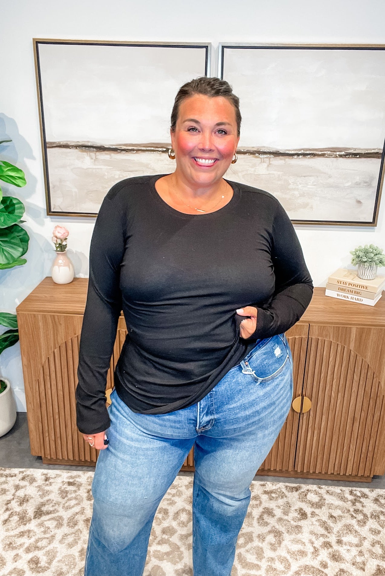 Sunday Stroll Top (S-3XL)-110 Long Sleeves-Zenana-Hello Friends Boutique-Woman's Fashion Boutique Located in Traverse City, MI