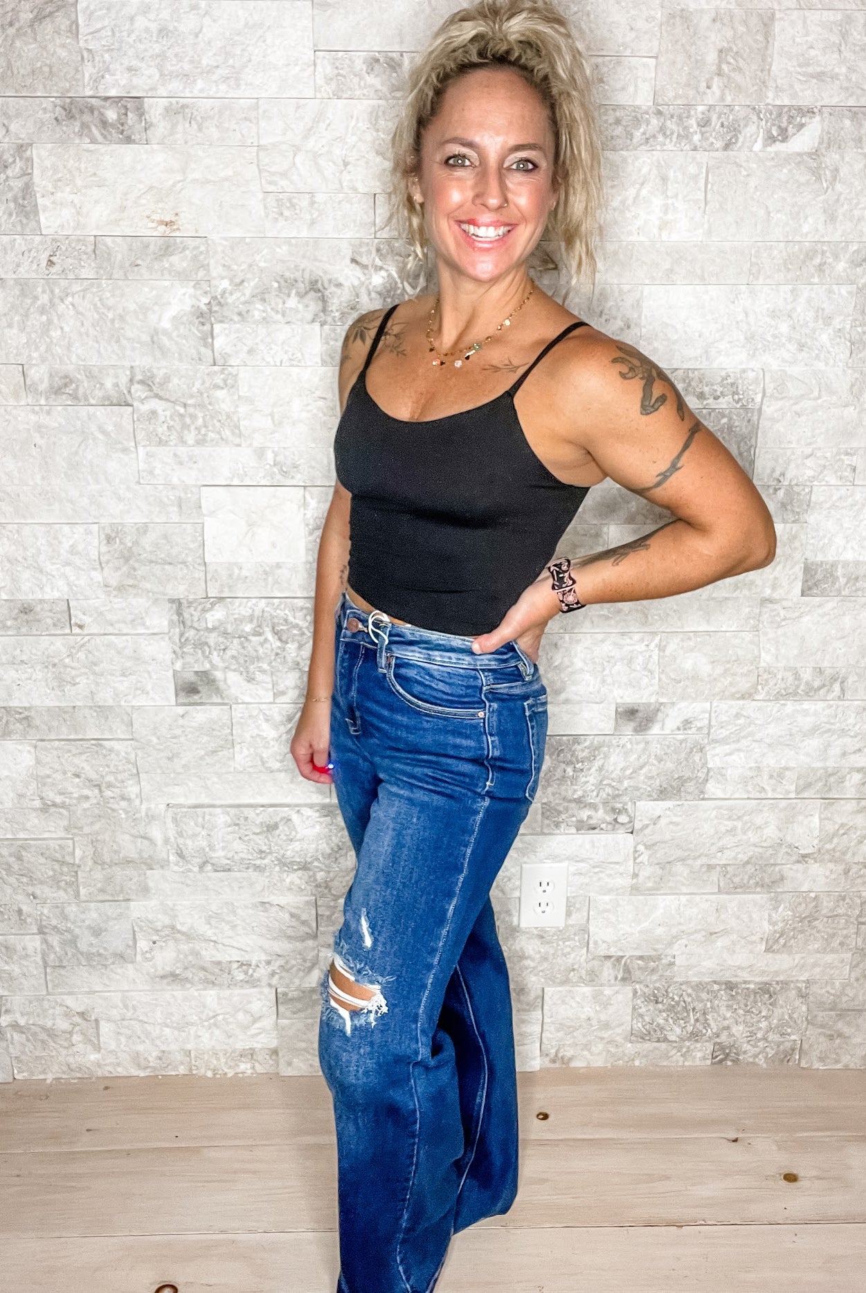 On The Run High-Rise Wide Leg Denim (0-15, 1X-3X)-200 Denim-RISEN-Hello Friends Boutique-Woman's Fashion Boutique Located in Traverse City, MI