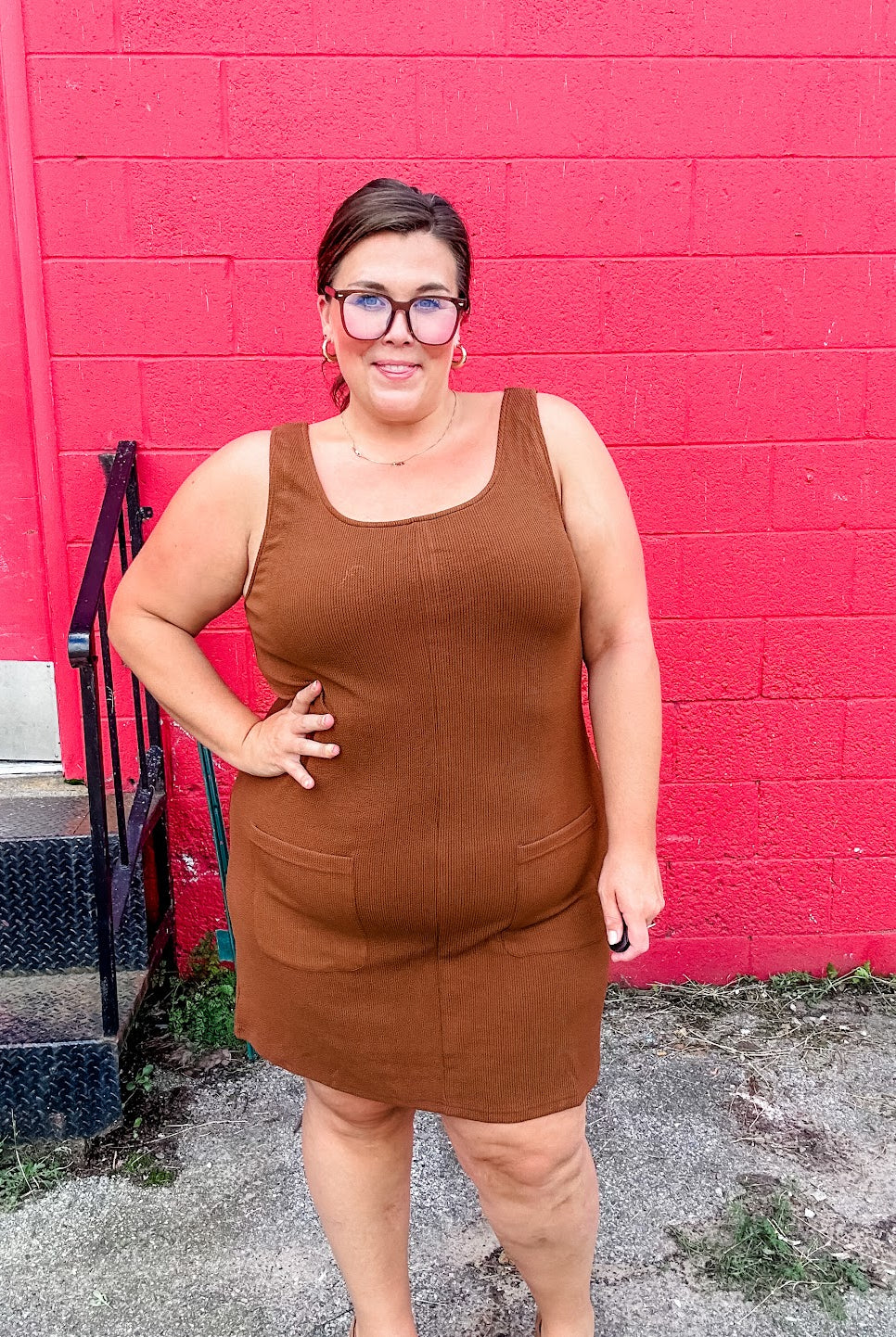 Rory Ribbed Jumper Dress in Chocolate (S-3XL)-180 Dresses-Jess Lea Wholesale-Hello Friends Boutique-Woman's Fashion Boutique Located in Traverse City, MI