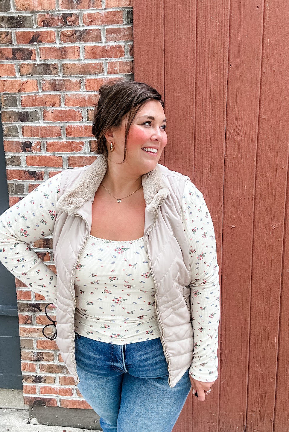 On-the-Go Zip Vest (S-3XL)-120 Sleeveless-White Birch-Hello Friends Boutique-Woman's Fashion Boutique Located in Traverse City, MI