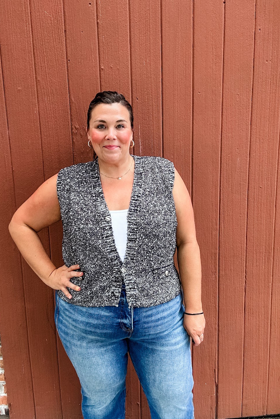 Chic & Cozy Button Vest (S-3XL)-120 Sleeveless-White Birch-Hello Friends Boutique-Woman's Fashion Boutique Located in Traverse City, MI