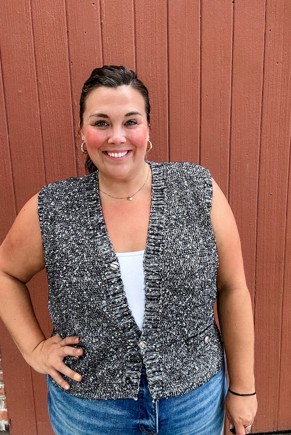 Chic & Cozy Button Vest (S-3XL)-120 Sleeveless-White Birch-Hello Friends Boutique-Woman's Fashion Boutique Located in Traverse City, MI