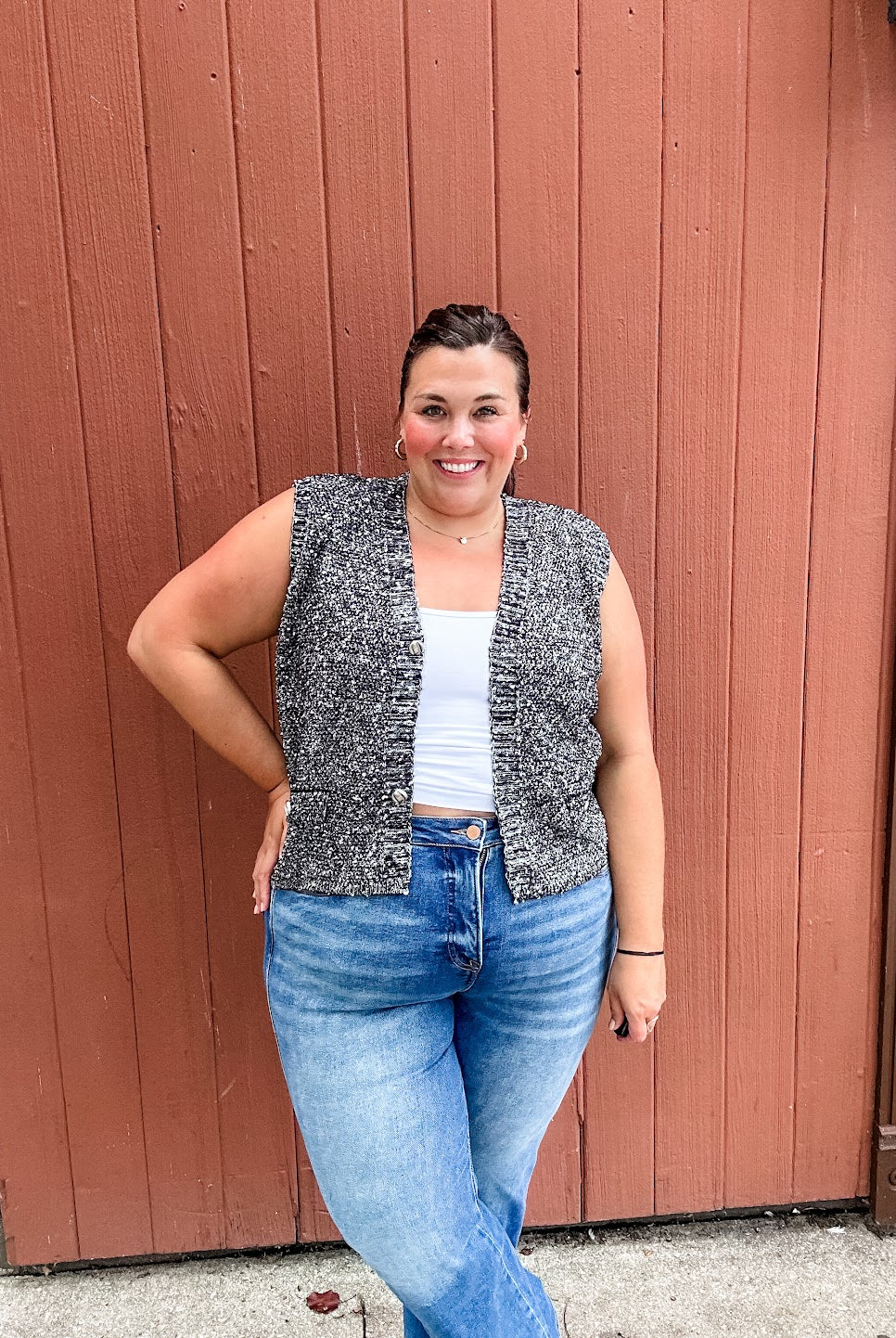 Chic & Cozy Button Vest (S-3XL)-120 Sleeveless-White Birch-Hello Friends Boutique-Woman's Fashion Boutique Located in Traverse City, MI