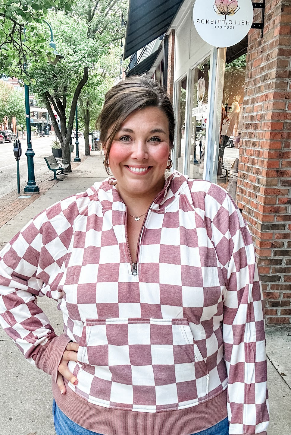 Easy Does It Pullover in Checkered (XS-1XL)-140 Sweaters-Blakeley-Hello Friends Boutique-Woman's Fashion Boutique Located in Traverse City, MI