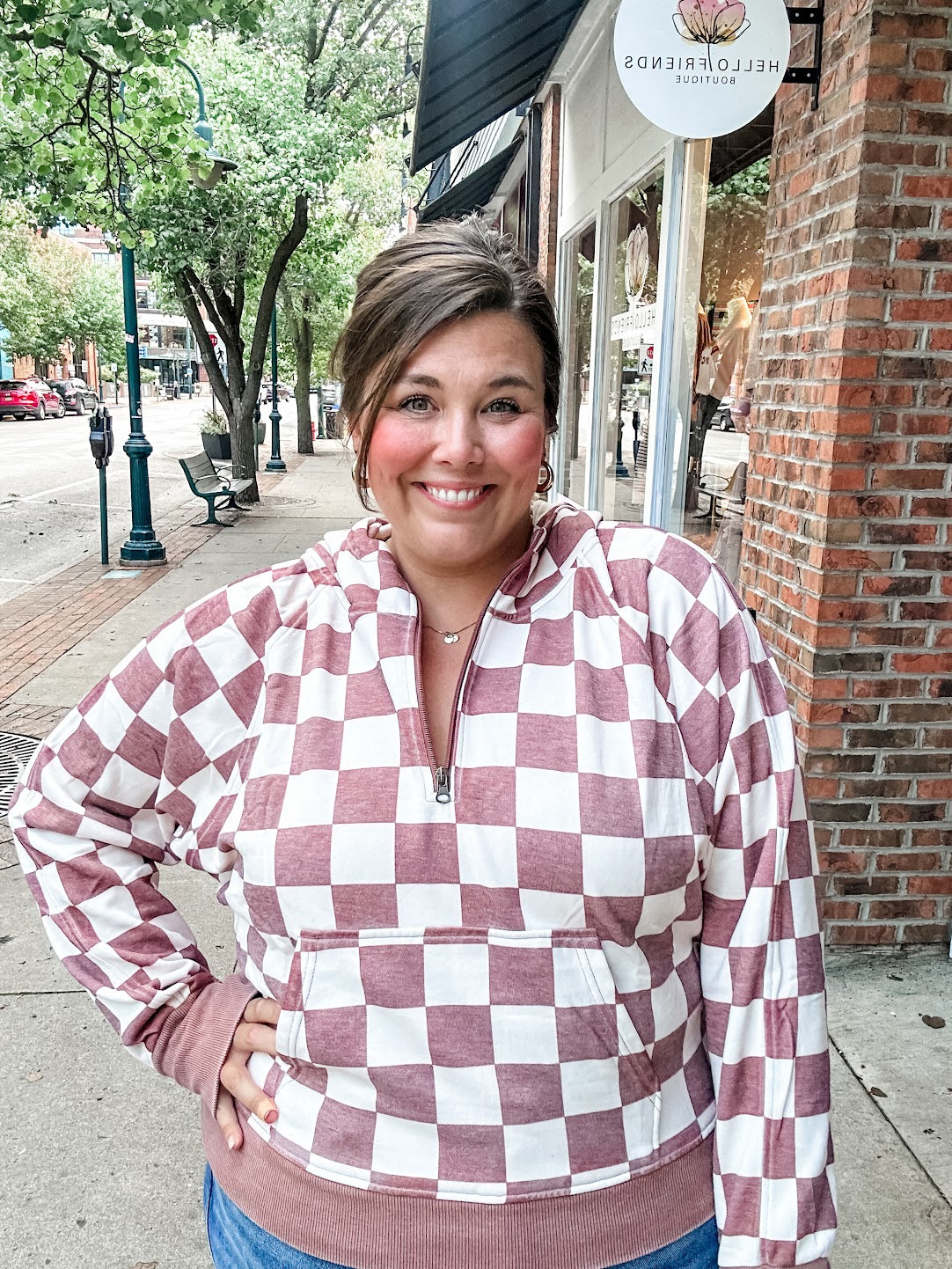Easy Does It Pullover in Checkered (XS-1XL)-140 Sweaters-Blakeley-Hello Friends Boutique-Woman's Fashion Boutique Located in Traverse City, MI