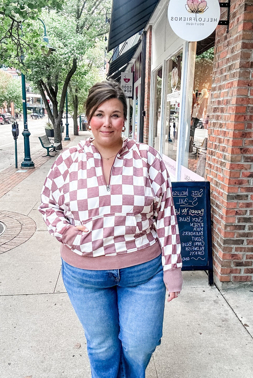 Easy Does It Pullover in Checkered (XS-1XL)-140 Sweaters-Blakeley-Hello Friends Boutique-Woman's Fashion Boutique Located in Traverse City, MI