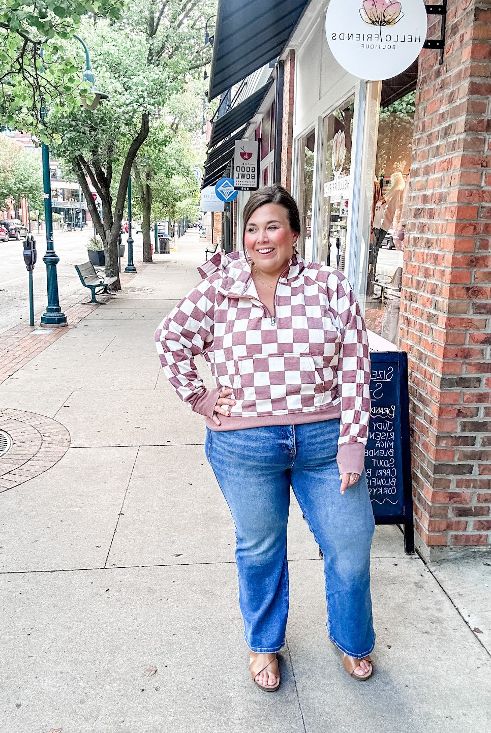 Easy Does It Pullover in Checkered (XS-1XL)-140 Sweaters-Blakeley-Hello Friends Boutique-Woman's Fashion Boutique Located in Traverse City, MI
