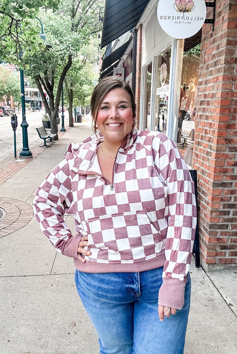 Easy Does It Pullover in Checkered (XS-1XL)-140 Sweaters-Blakeley-Hello Friends Boutique-Woman's Fashion Boutique Located in Traverse City, MI