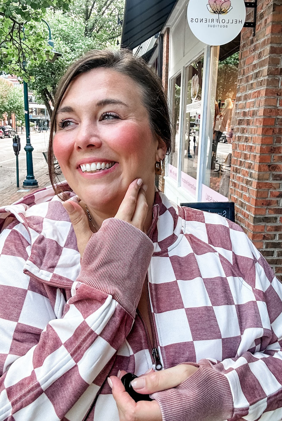 Easy Does It Pullover in Checkered (XS-1XL)-140 Sweaters-Blakeley-Hello Friends Boutique-Woman's Fashion Boutique Located in Traverse City, MI