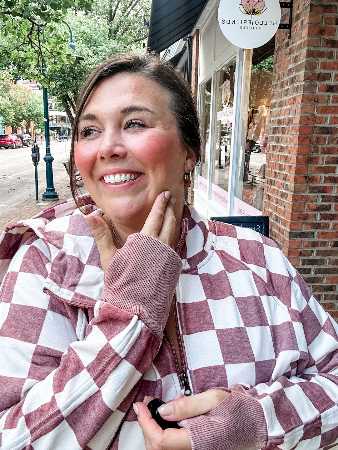 Easy Does It Pullover in Checkered (XS-1XL)-140 Sweaters-Blakeley-Hello Friends Boutique-Woman's Fashion Boutique Located in Traverse City, MI