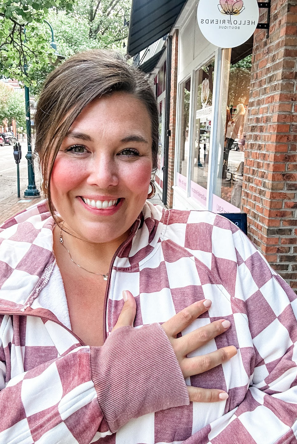 Easy Does It Pullover in Checkered (XS-1XL)-140 Sweaters-Blakeley-Hello Friends Boutique-Woman's Fashion Boutique Located in Traverse City, MI