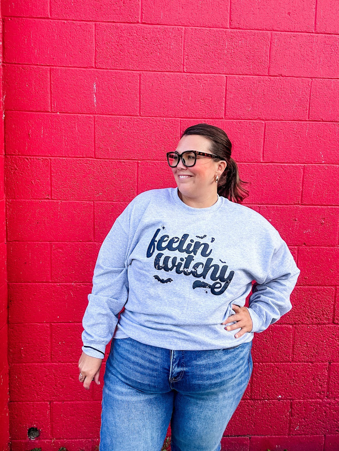 Feelin' Witchy Sweatshirt (S-3XL)-150 Sweatshirts/Hoodies-Chloe Vs Tank-Hello Friends Boutique-Woman's Fashion Boutique Located in Traverse City, MI