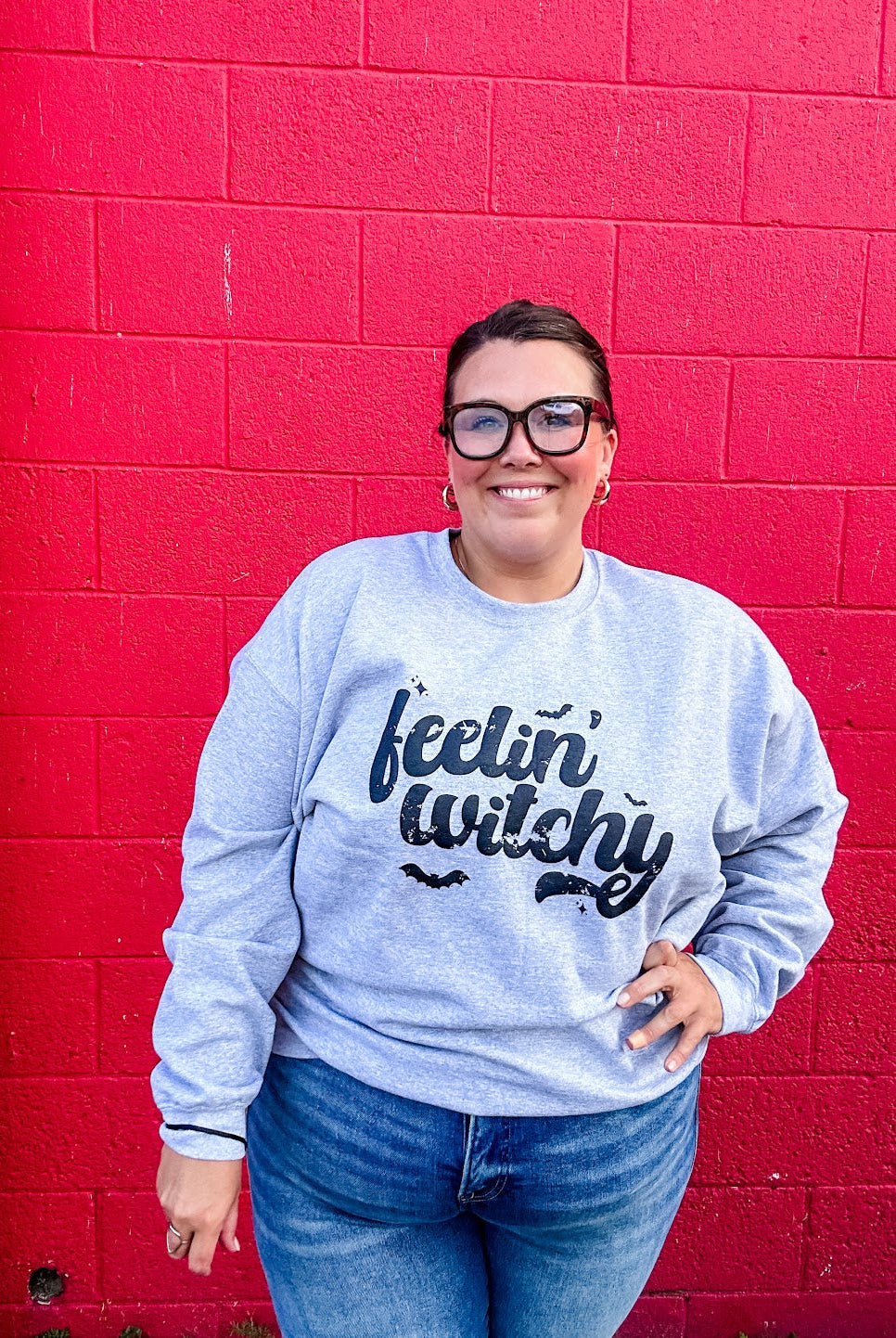 Feelin' Witchy Sweatshirt (S-3XL)-150 Sweatshirts/Hoodies-Chloe Vs Tank-Hello Friends Boutique-Woman's Fashion Boutique Located in Traverse City, MI