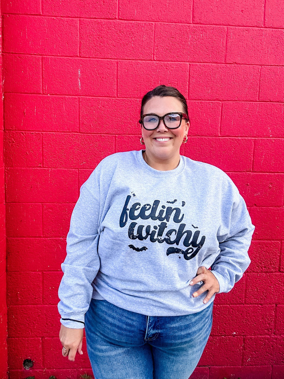 Feelin' Witchy Sweatshirt (S-3XL)-150 Sweatshirts/Hoodies-Chloe Vs Tank-Hello Friends Boutique-Woman's Fashion Boutique Located in Traverse City, MI