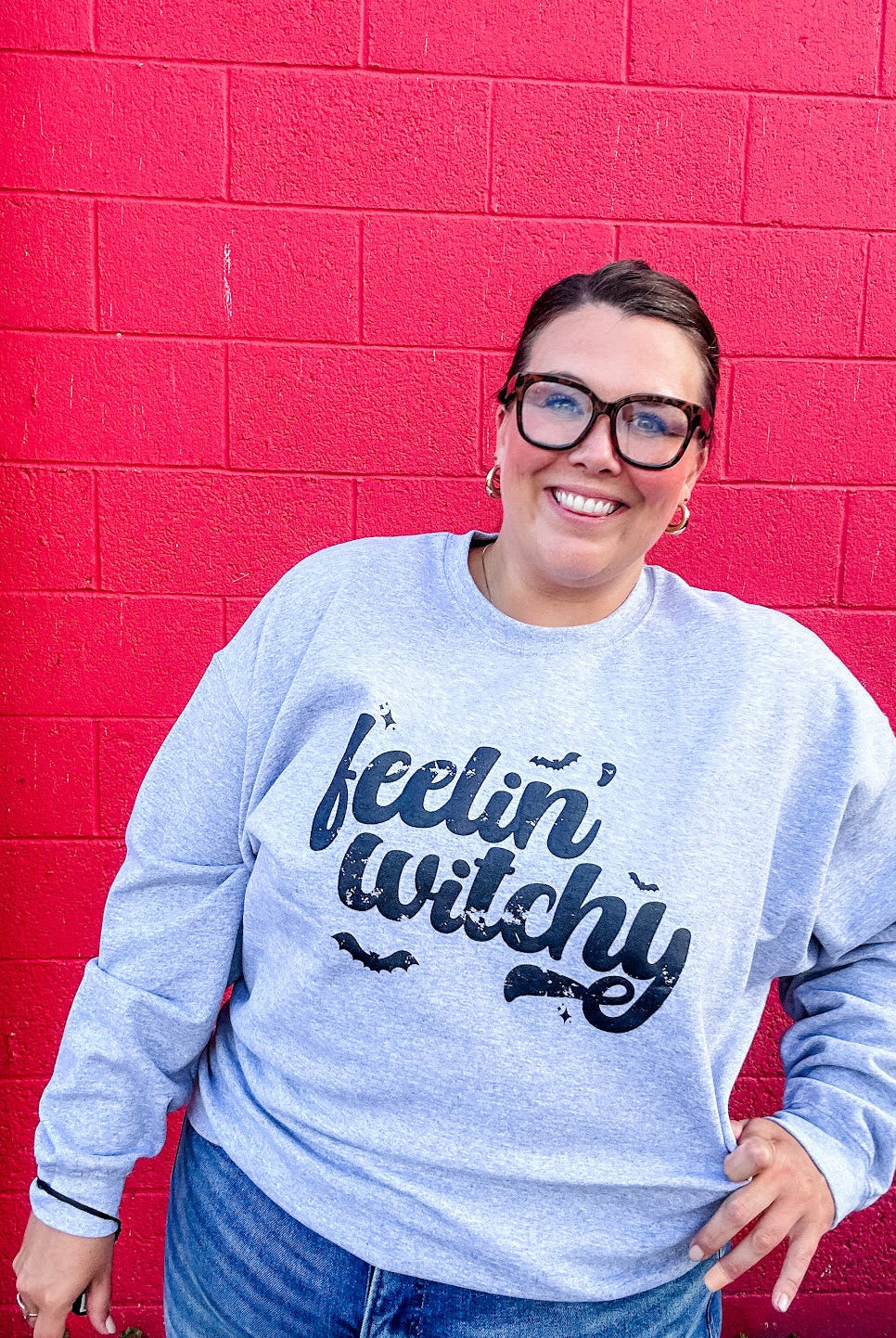 Feelin' Witchy Sweatshirt (S-3XL)-150 Sweatshirts/Hoodies-Chloe Vs Tank-Hello Friends Boutique-Woman's Fashion Boutique Located in Traverse City, MI