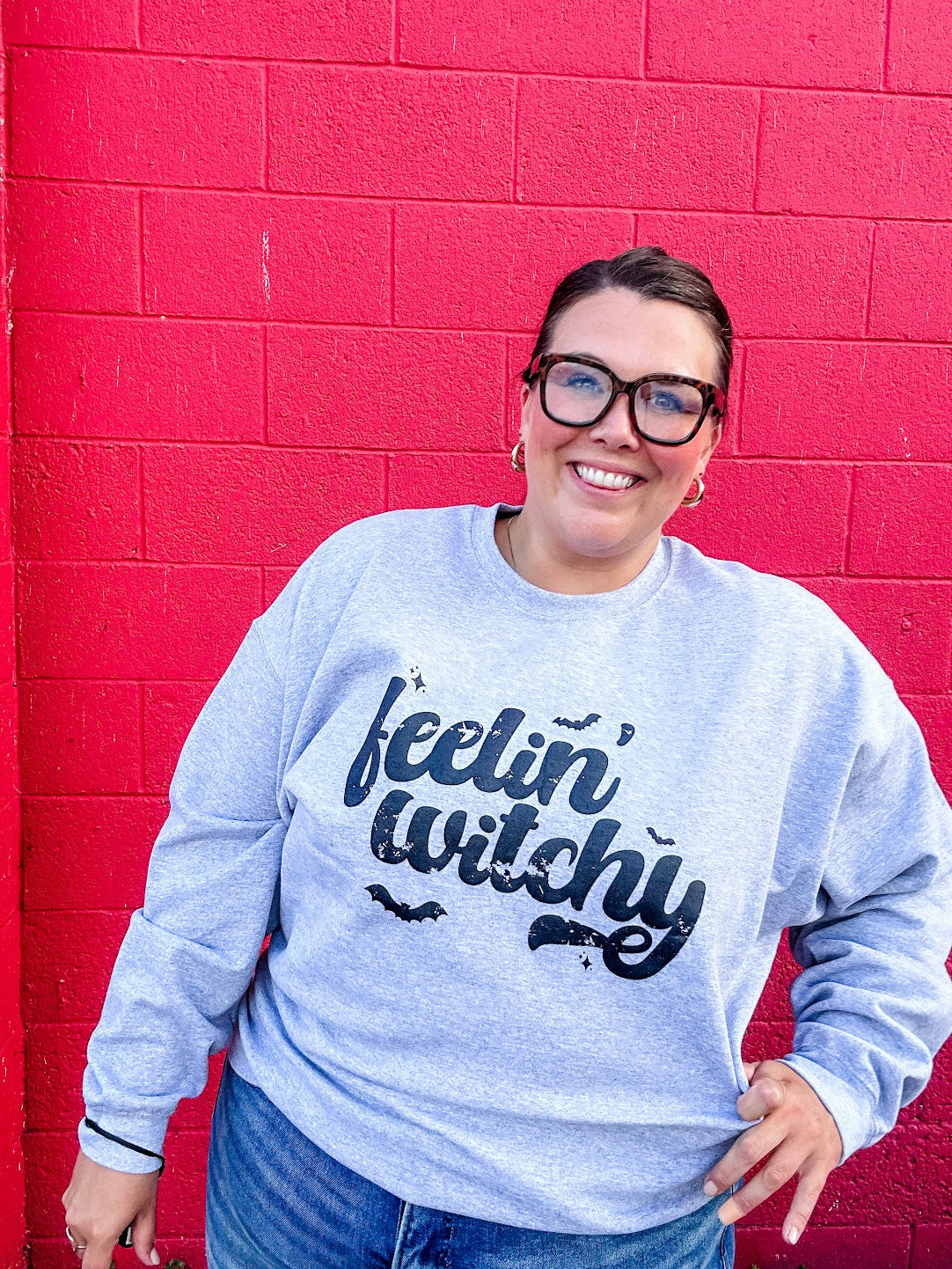 Feelin' Witchy Sweatshirt (S-3XL)-150 Sweatshirts/Hoodies-Chloe Vs Tank-Hello Friends Boutique-Woman's Fashion Boutique Located in Traverse City, MI