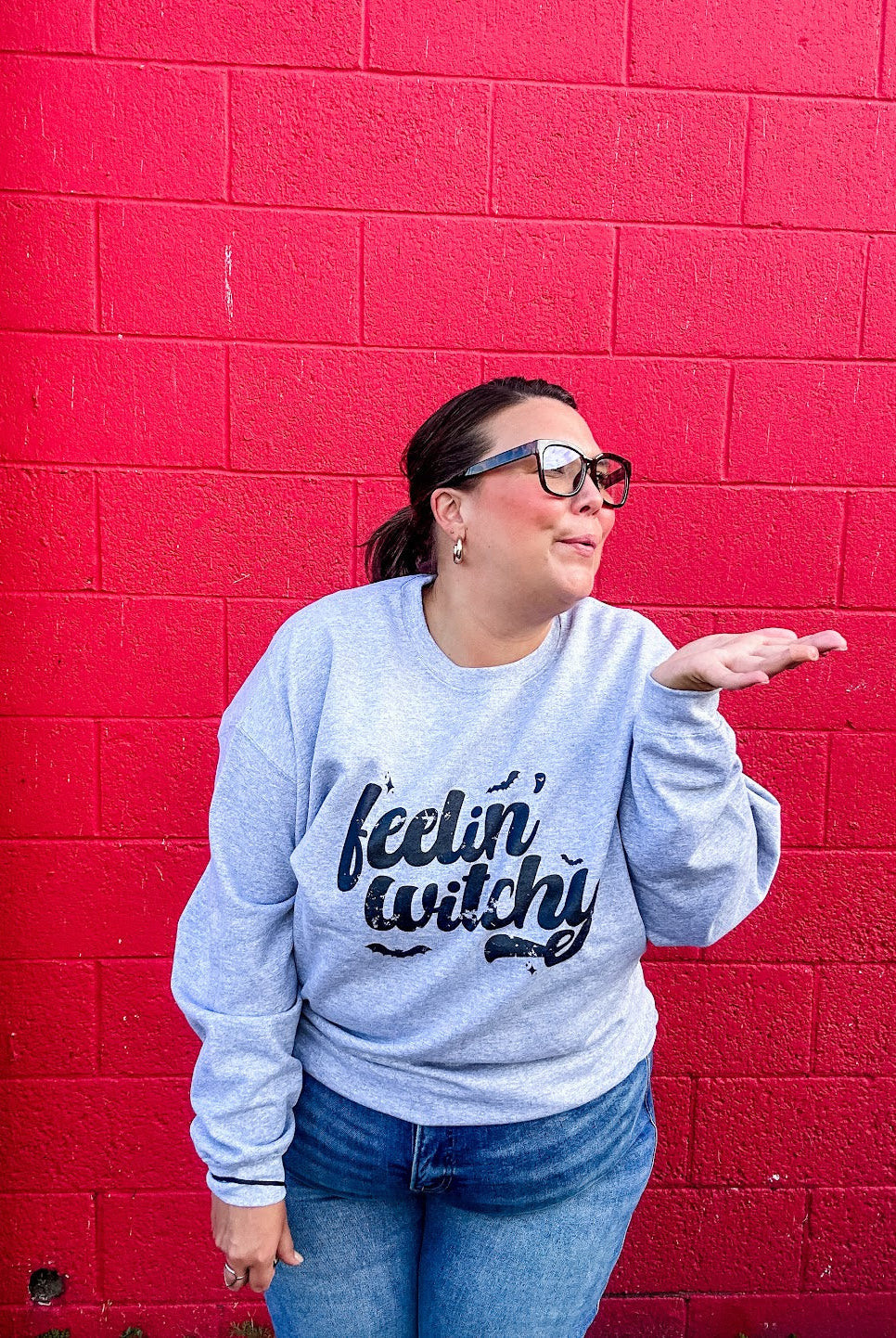 Feelin' Witchy Sweatshirt (S-3XL)-150 Sweatshirts/Hoodies-Chloe Vs Tank-Hello Friends Boutique-Woman's Fashion Boutique Located in Traverse City, MI