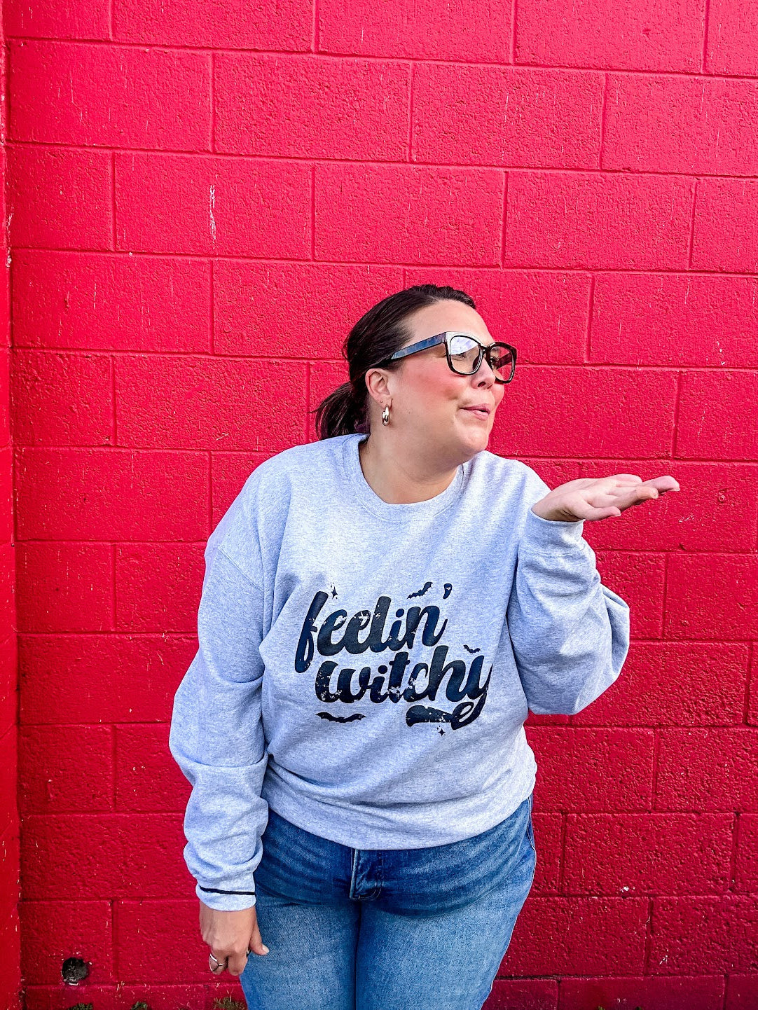 Feelin' Witchy Sweatshirt (S-3XL)-150 Sweatshirts/Hoodies-Chloe Vs Tank-Hello Friends Boutique-Woman's Fashion Boutique Located in Traverse City, MI