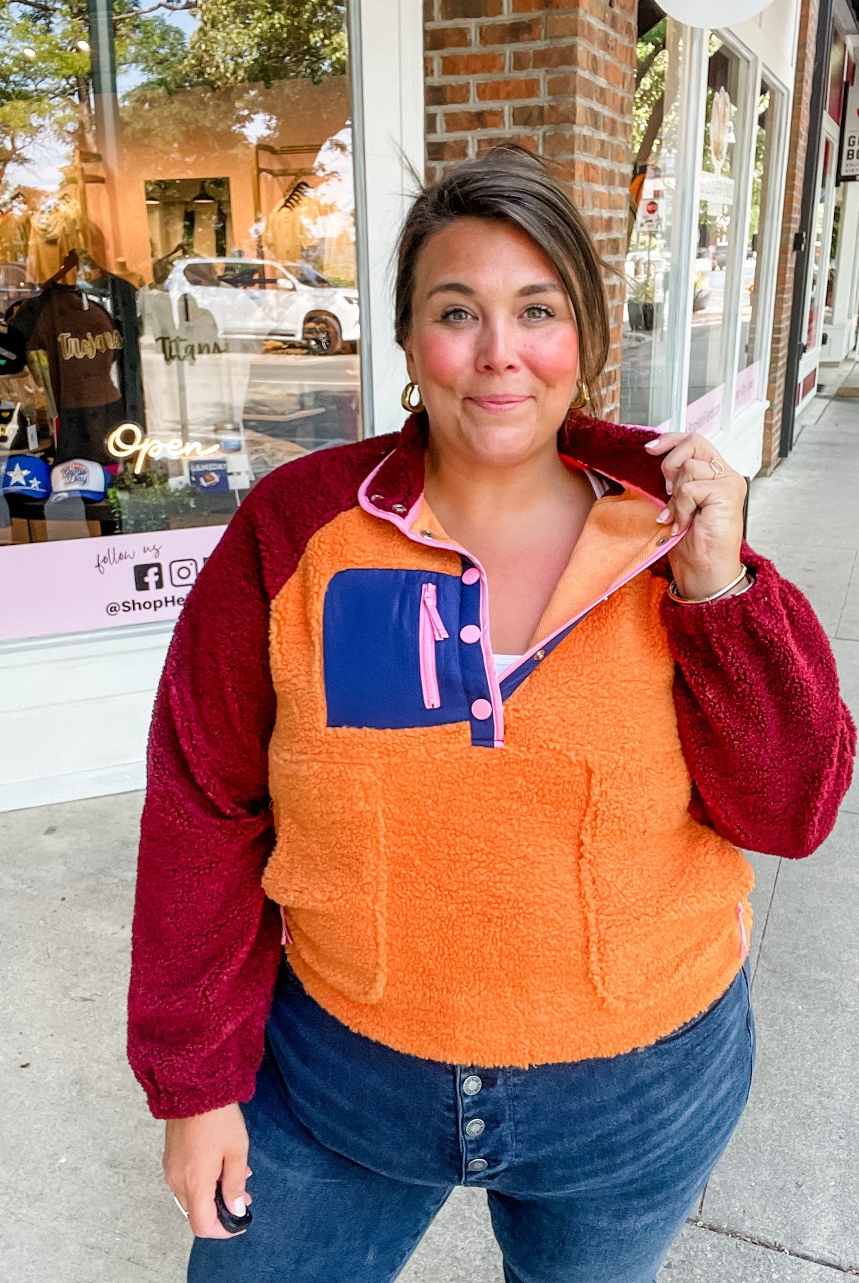 Weekend Wanderer Pullover in Winery (S-XL)-140 Sweaters-LovLov-Hello Friends Boutique-Woman's Fashion Boutique Located in Traverse City, MI