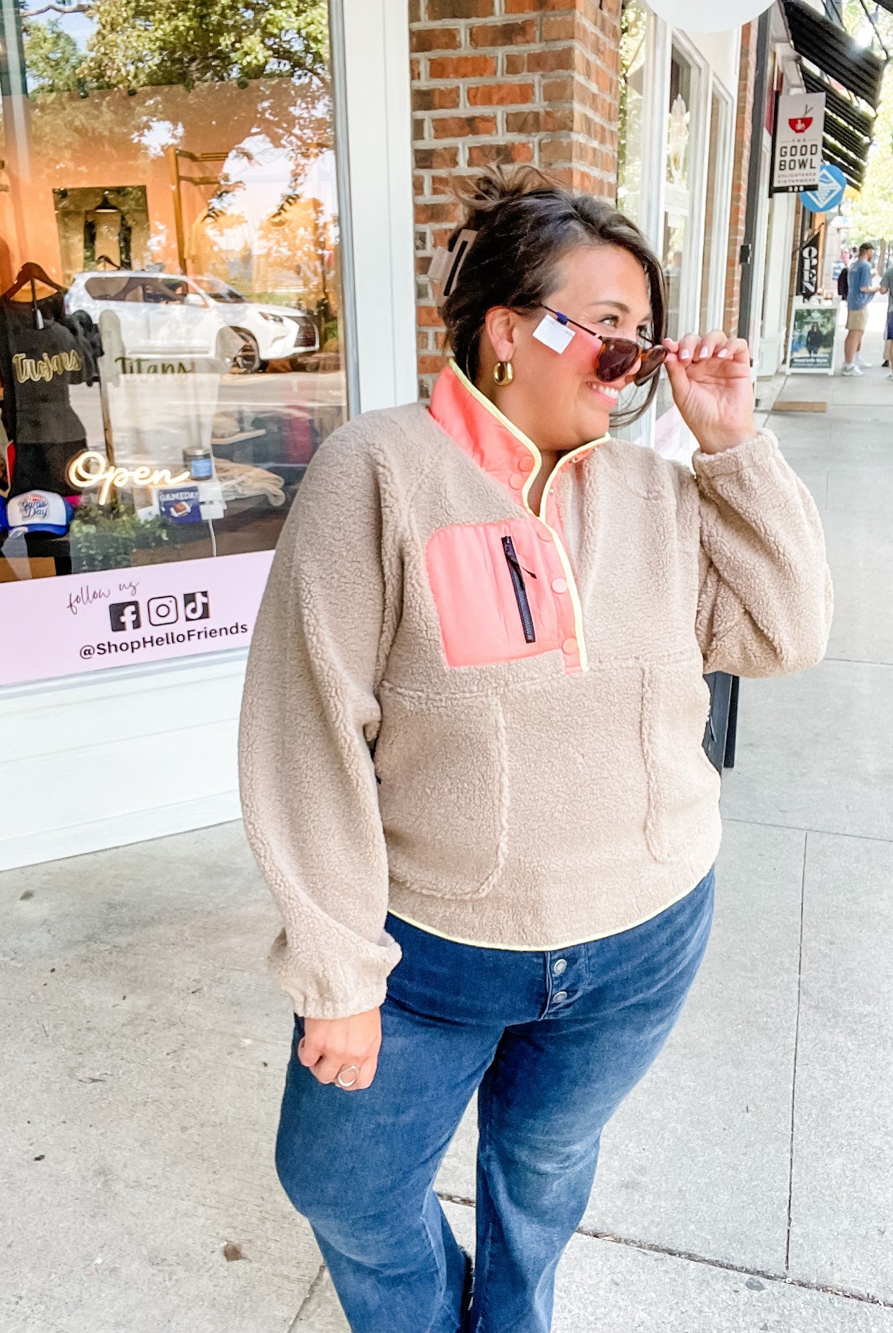 Weekend Wanderer Pullover in Desert Sand (S-XL)-140 Sweaters-LovLov-Hello Friends Boutique-Woman's Fashion Boutique Located in Traverse City, MI