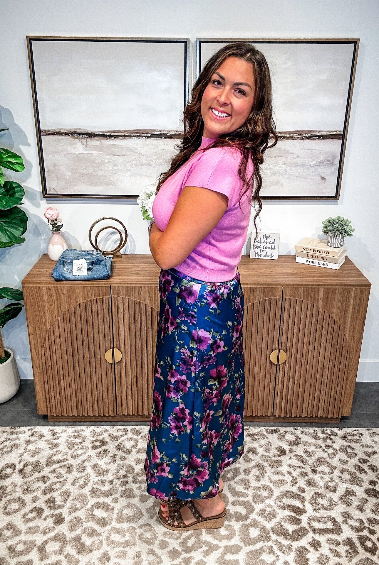 Petal Poetry Satin Midi Skirt (S-3XL)-230 Other Bottoms-Sew In Love-Hello Friends Boutique-Woman's Fashion Boutique Located in Traverse City, MI