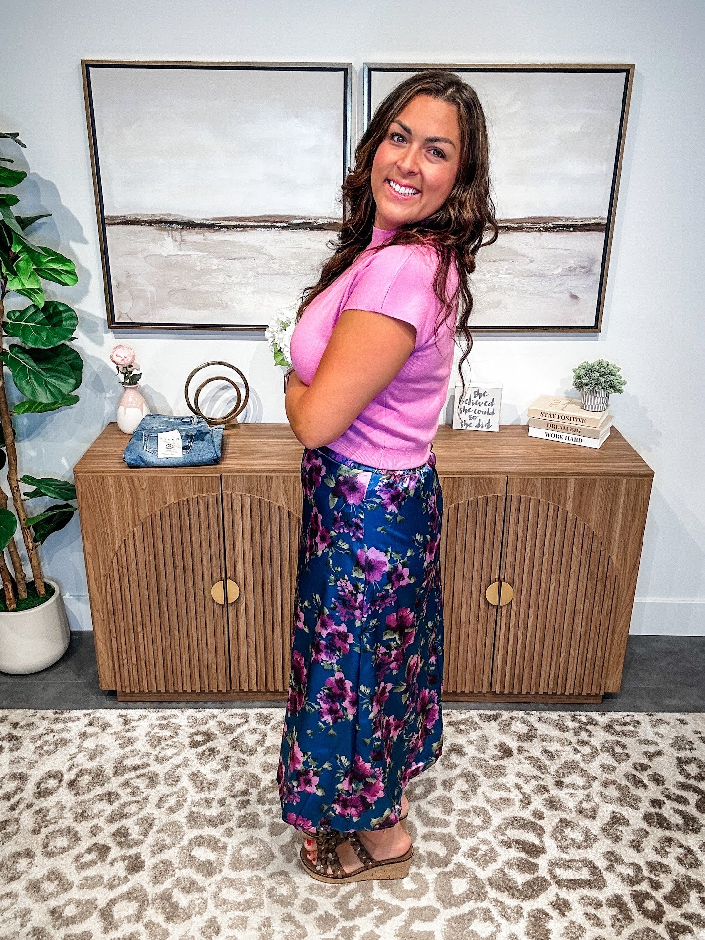 Petal Poetry Satin Midi Skirt (S-3XL)-230 Other Bottoms-Sew In Love-Hello Friends Boutique-Woman's Fashion Boutique Located in Traverse City, MI