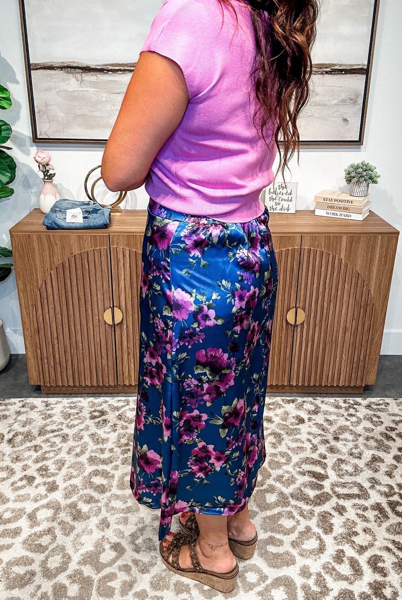 Petal Poetry Satin Midi Skirt (S-3XL)-230 Other Bottoms-Sew In Love-Hello Friends Boutique-Woman's Fashion Boutique Located in Traverse City, MI