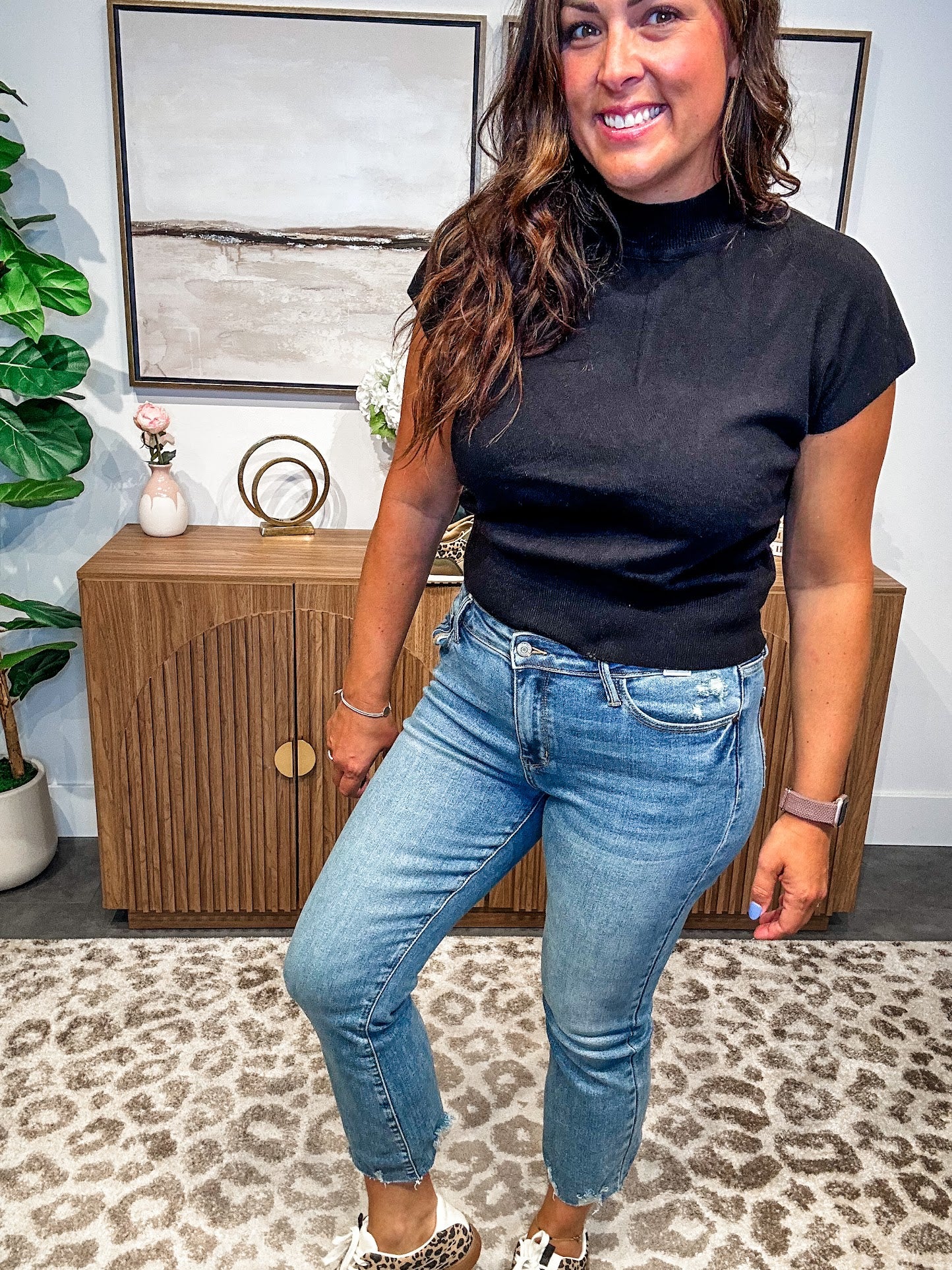 Mid Rise Destroy Hem Kick Flare Jeans (0-24W)-200 Denim-Judy Blue-Hello Friends Boutique-Woman's Fashion Boutique Located in Traverse City, MI