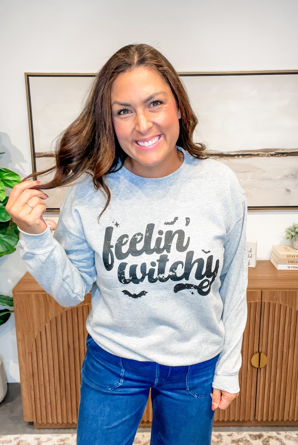 Feelin' Witchy Sweatshirt (S-3XL)-150 Sweatshirts/Hoodies-Chloe Vs Tank-Hello Friends Boutique-Woman's Fashion Boutique Located in Traverse City, MI