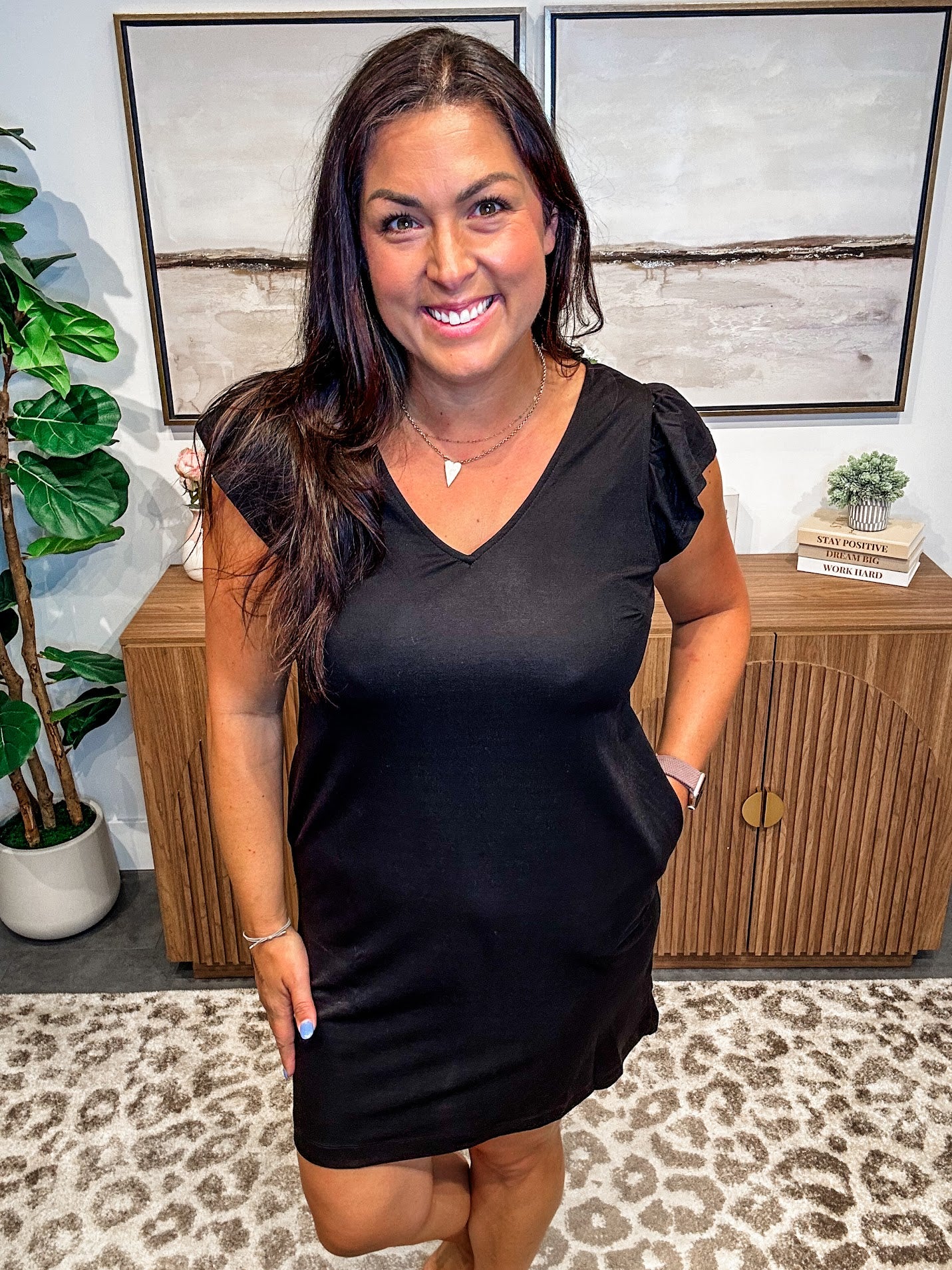 The Little Black Ruffle Dress (S-XL)-180 Dresses-Staccato-Hello Friends Boutique-Woman's Fashion Boutique Located in Traverse City, MI